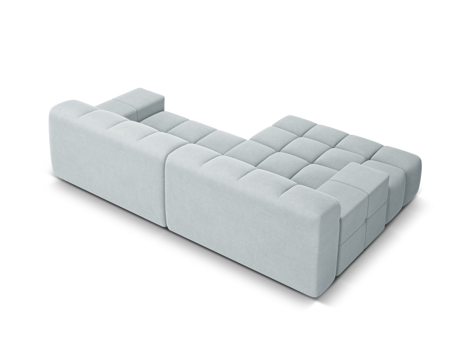 Left-facing 2-seater corner sofa AGAVE gray chenille