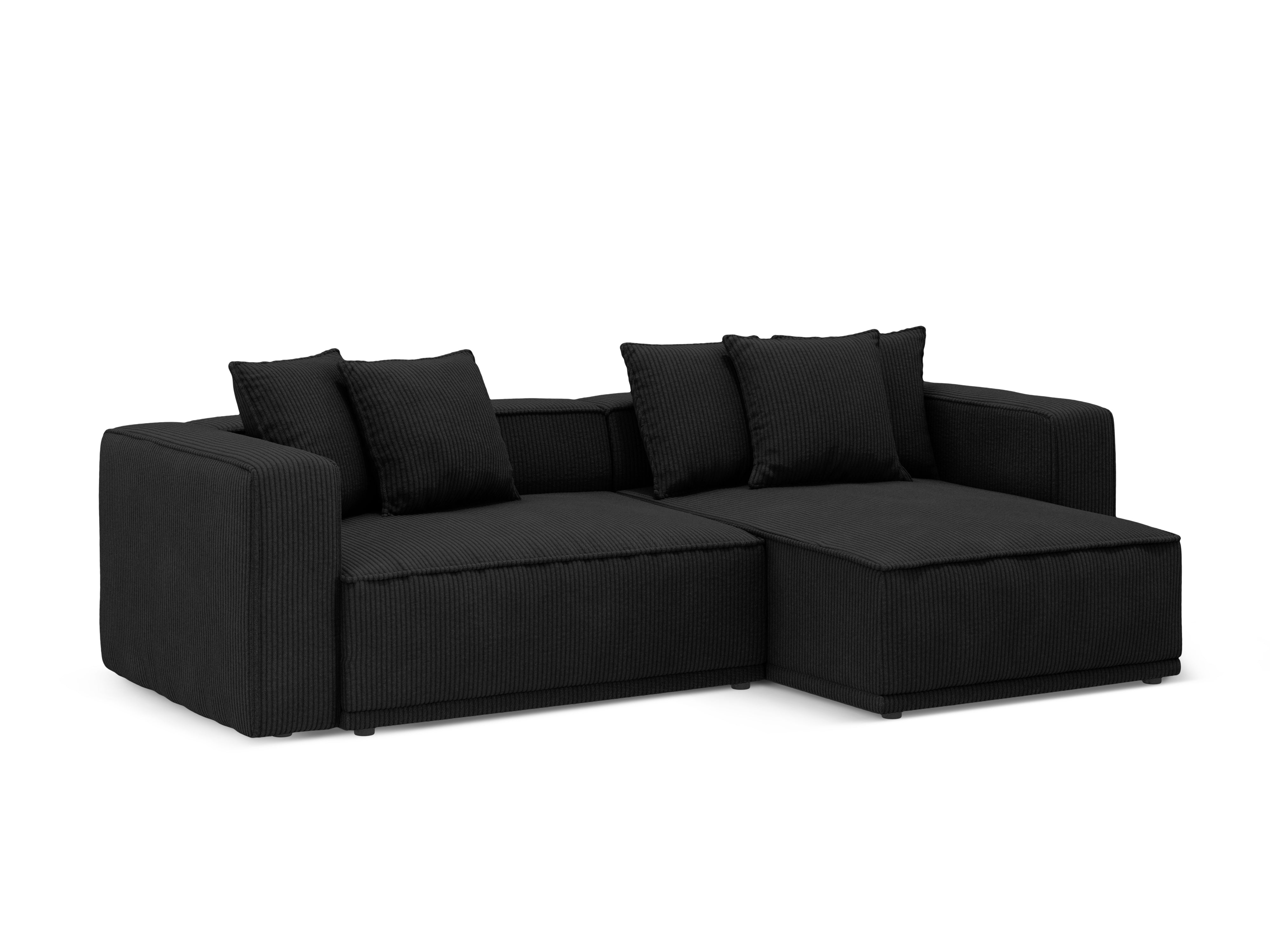 Rechtsseitige Schlafcouch RIBES schwarzer Cord