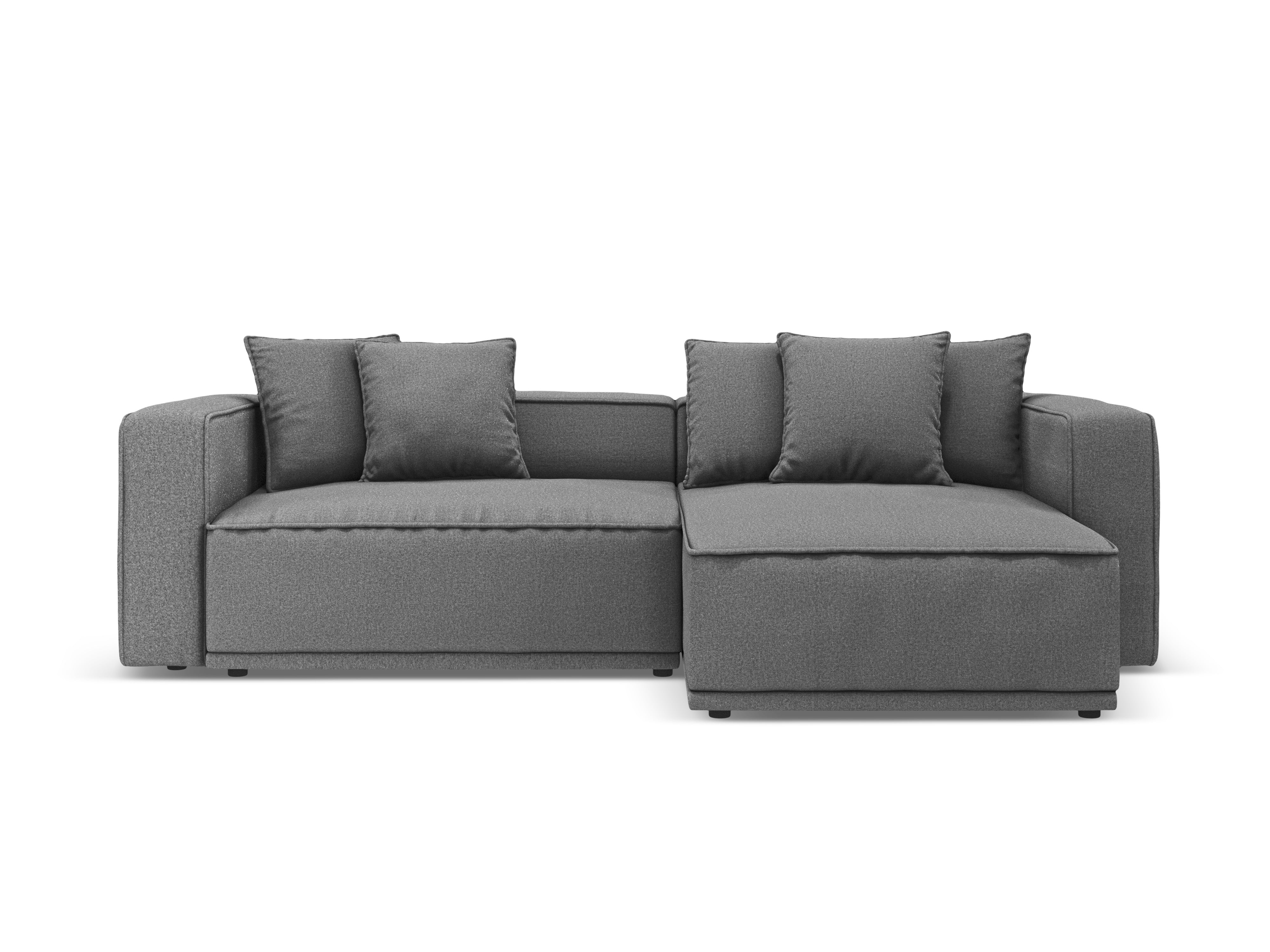 Rechtsseitige Schlafcouch RIBES graues Chenille