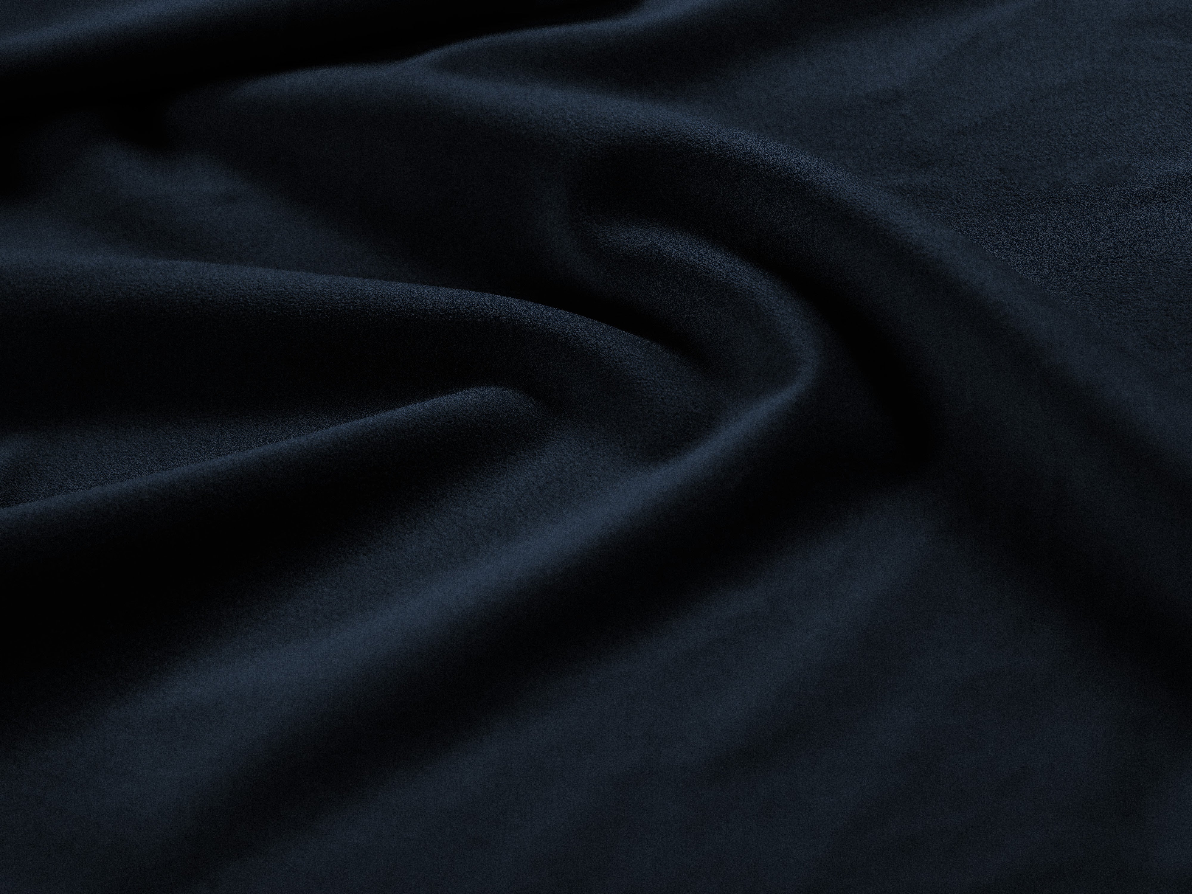 Velvet corner sofa for three people, right-facing, AGAVE, navy blue