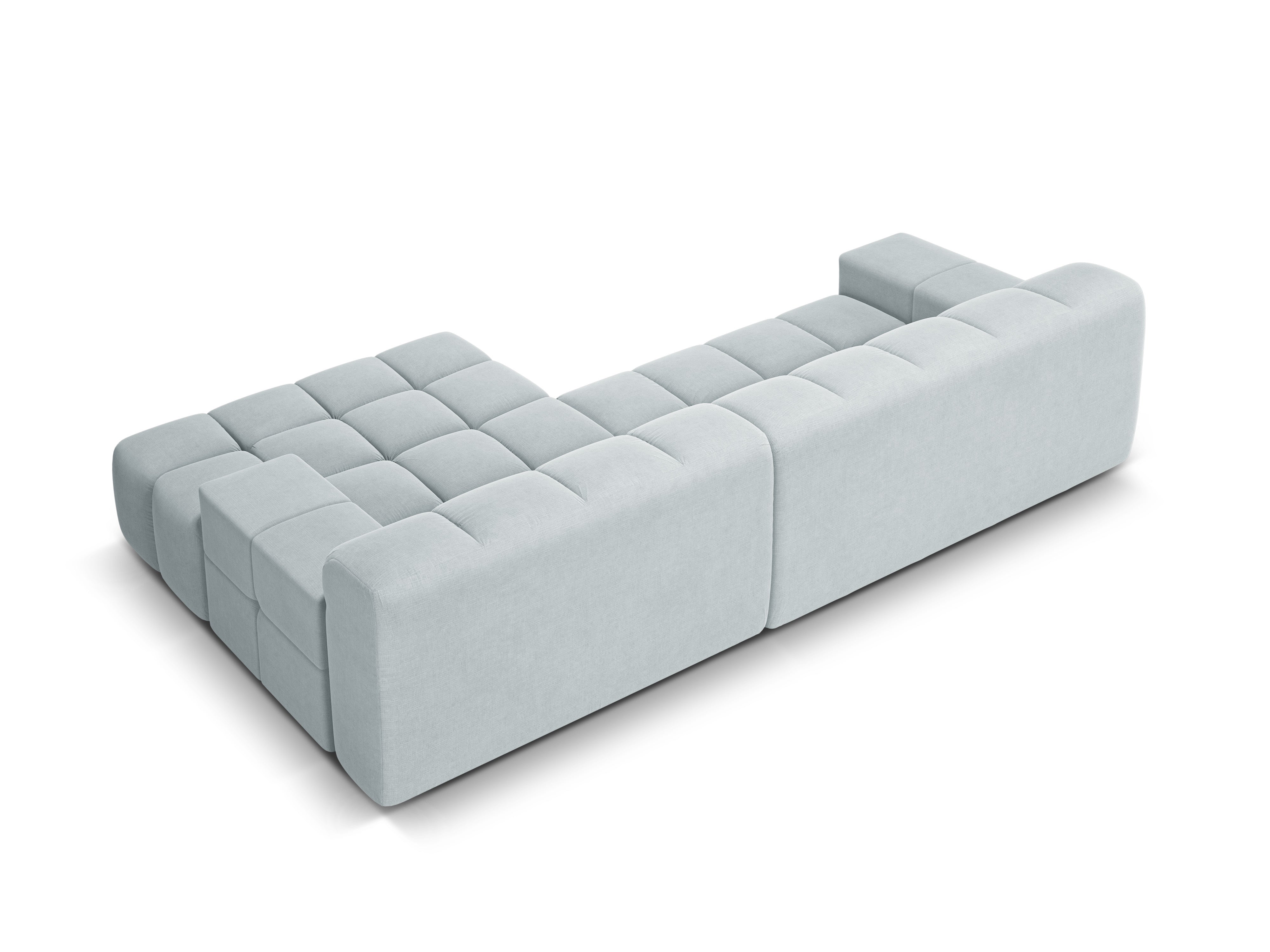 Right-facing 3-seater corner sofa AGAVE gray chenille