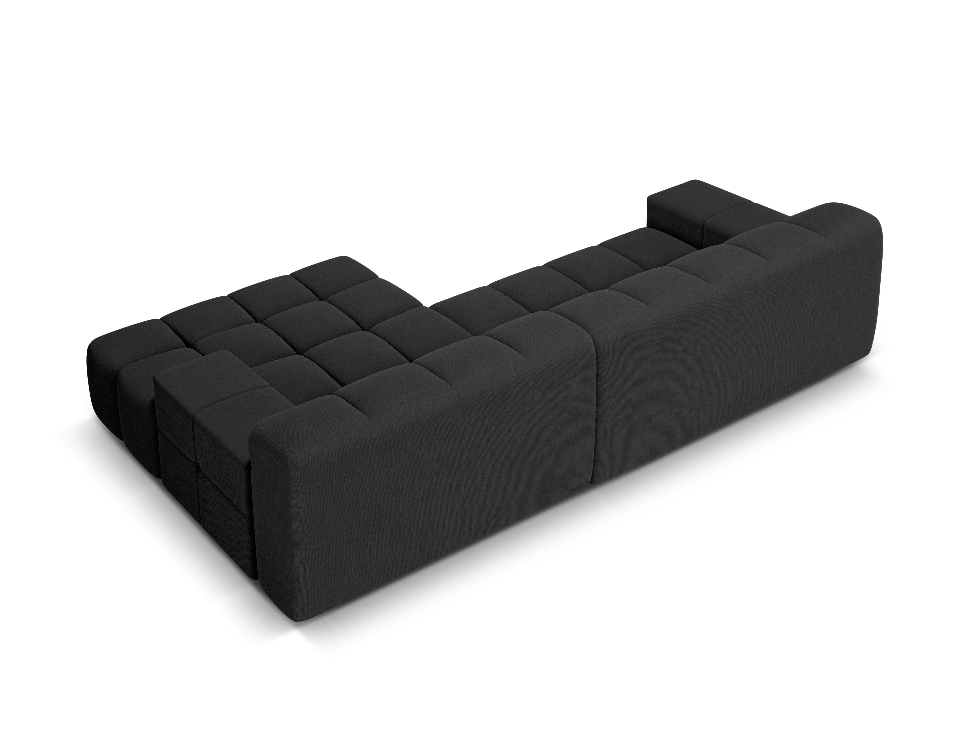 3-seater right-facing corner sofa AGAVE anthracite chenille