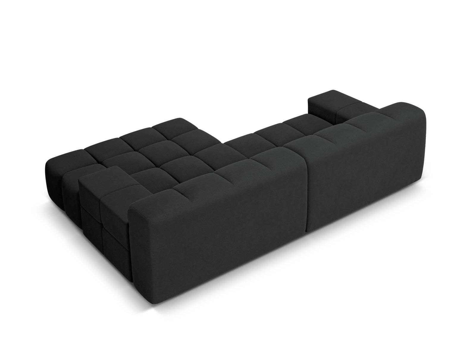Right-facing 2-seater corner sofa AGAVE in anthracite chenille