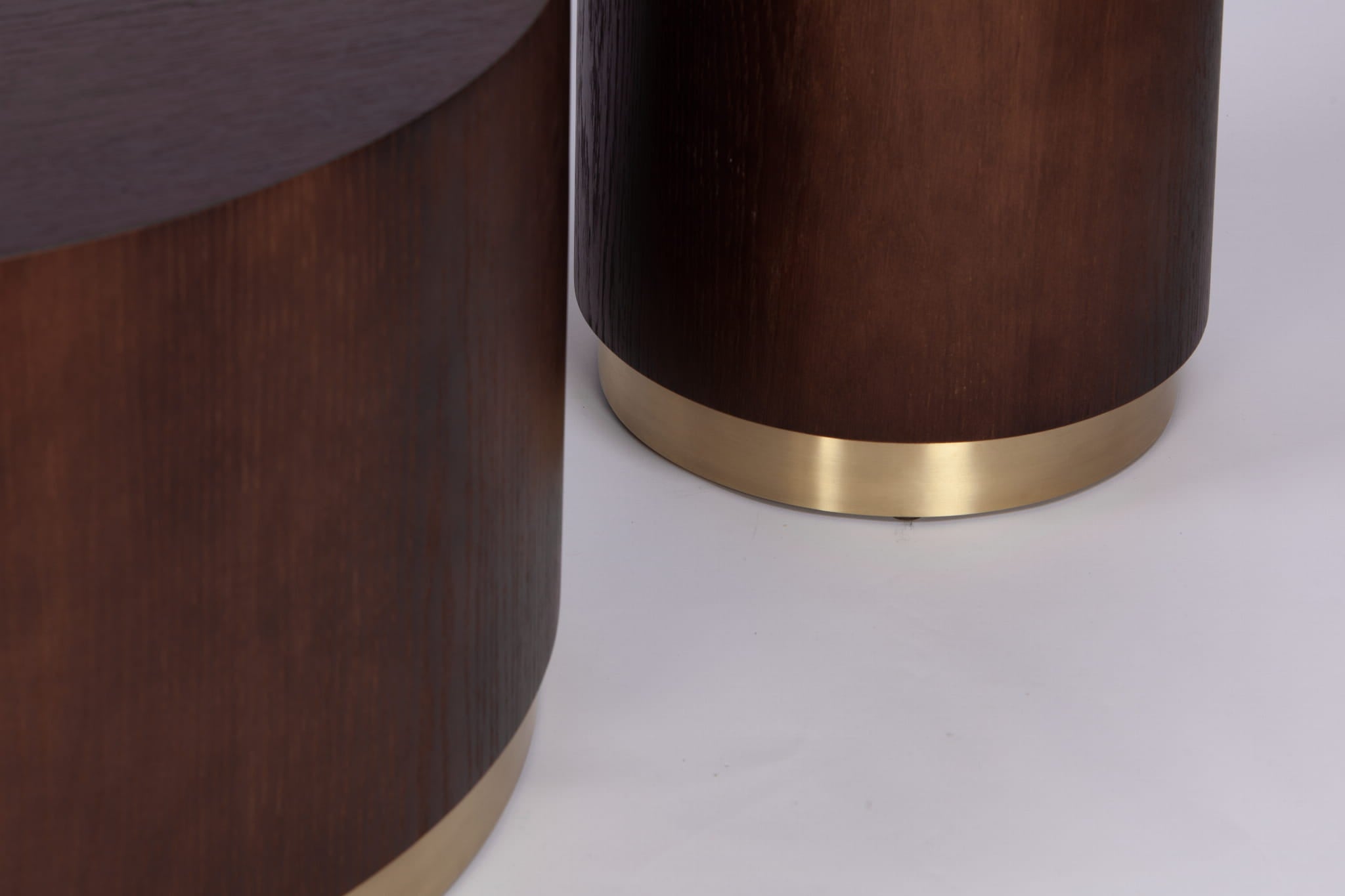 TROMME brown coffee table with a gold base