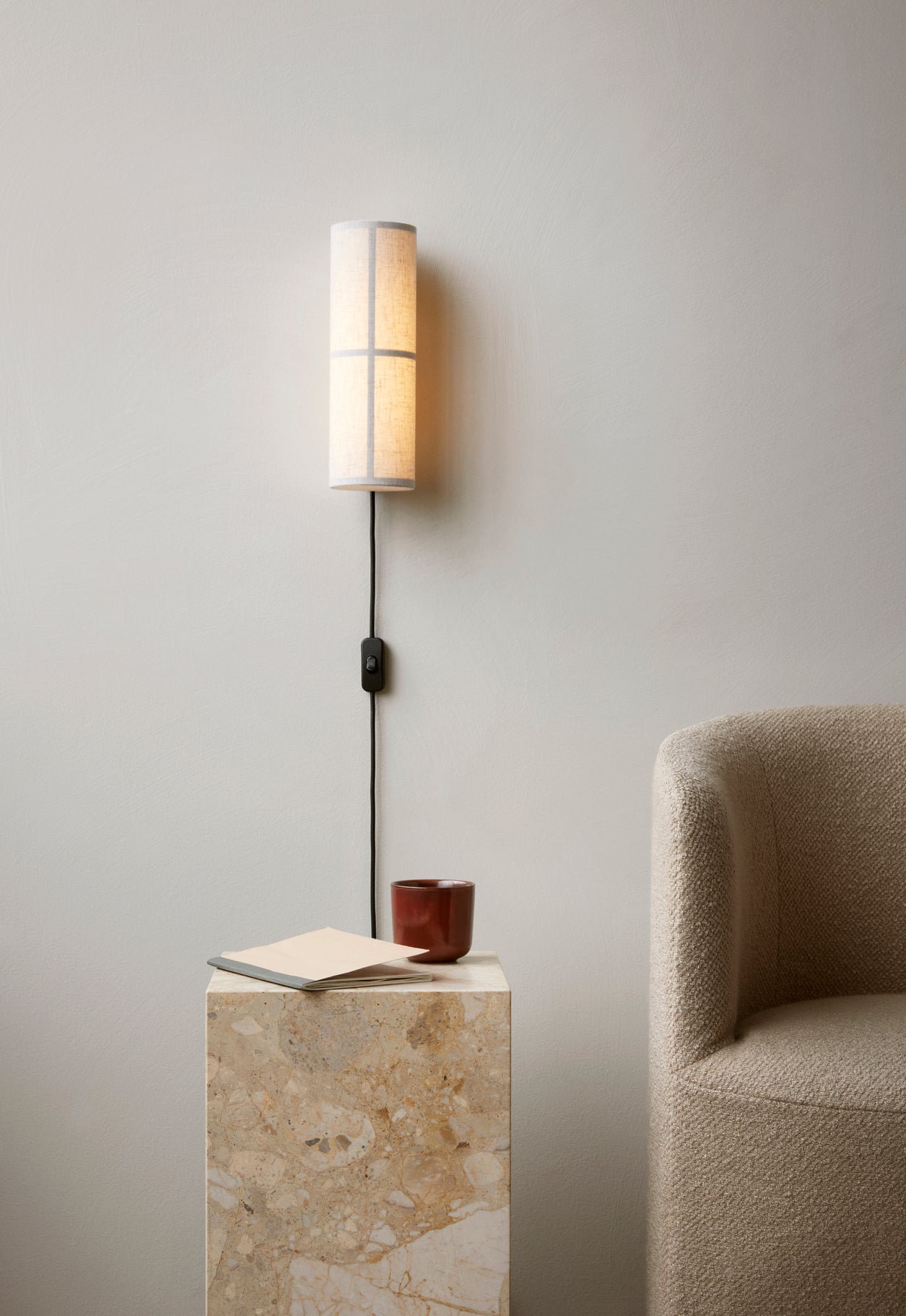PLINTH side table sandy stone