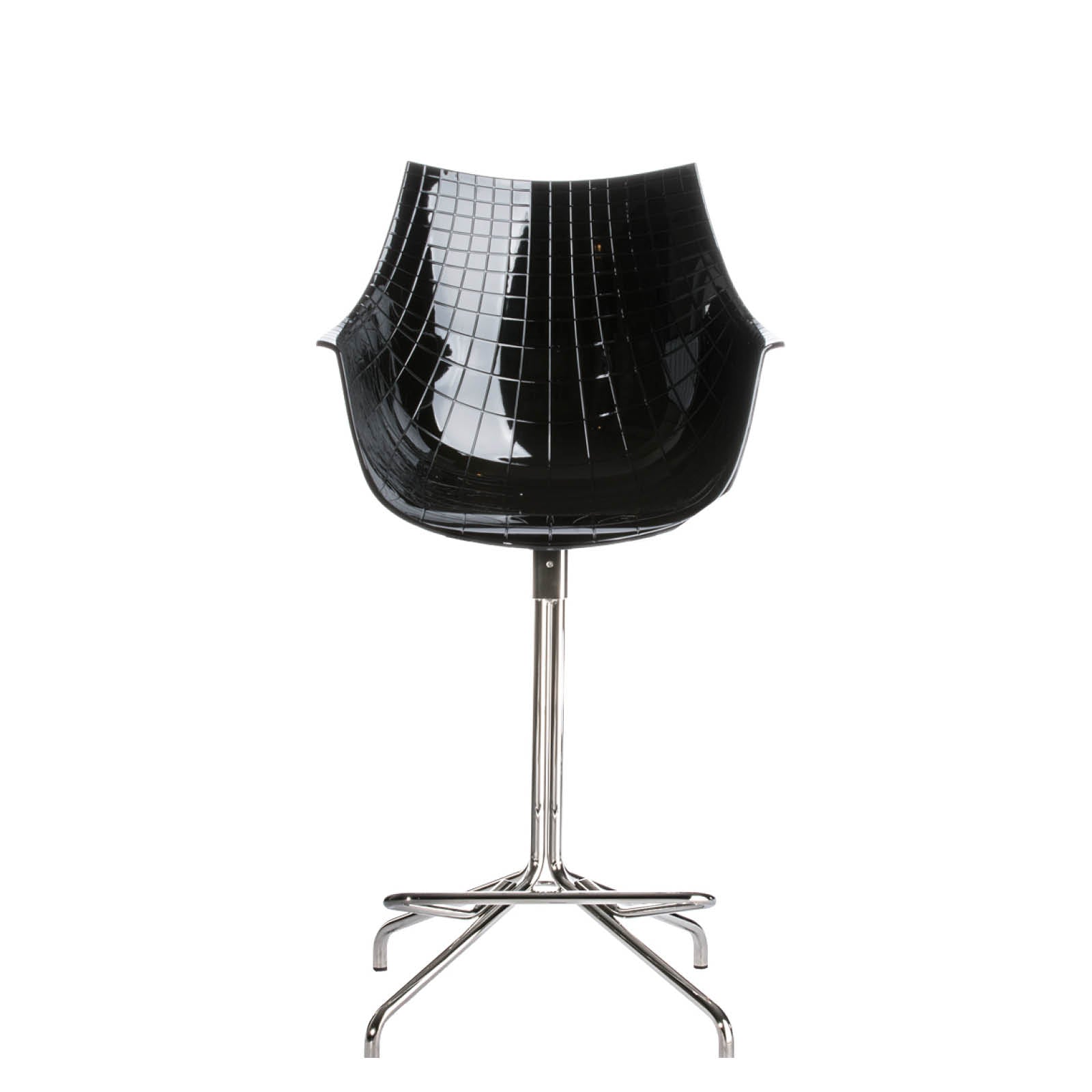 Black meridiana hoker with a chrome base
