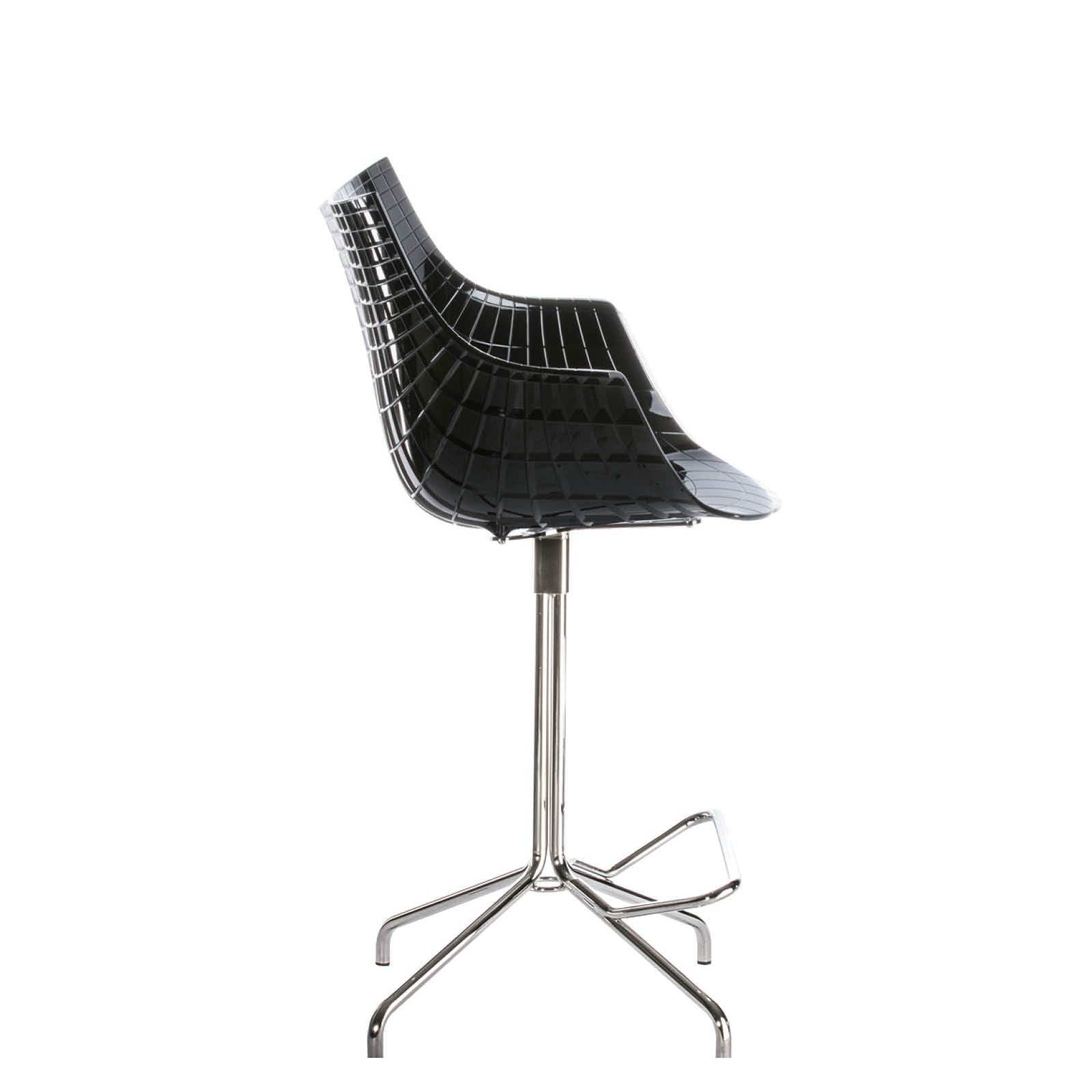 Black meridiana hoker with a chrome base