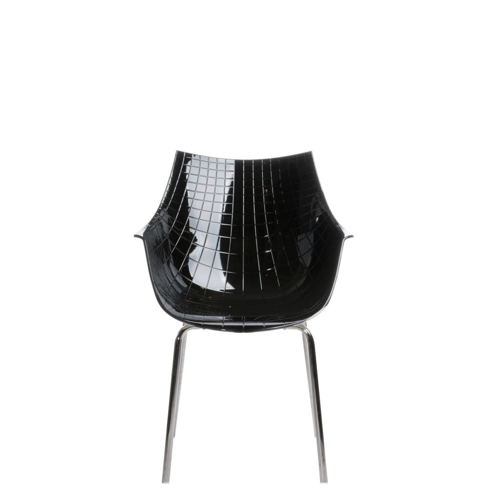 Black Meridiana chair with a chrome base