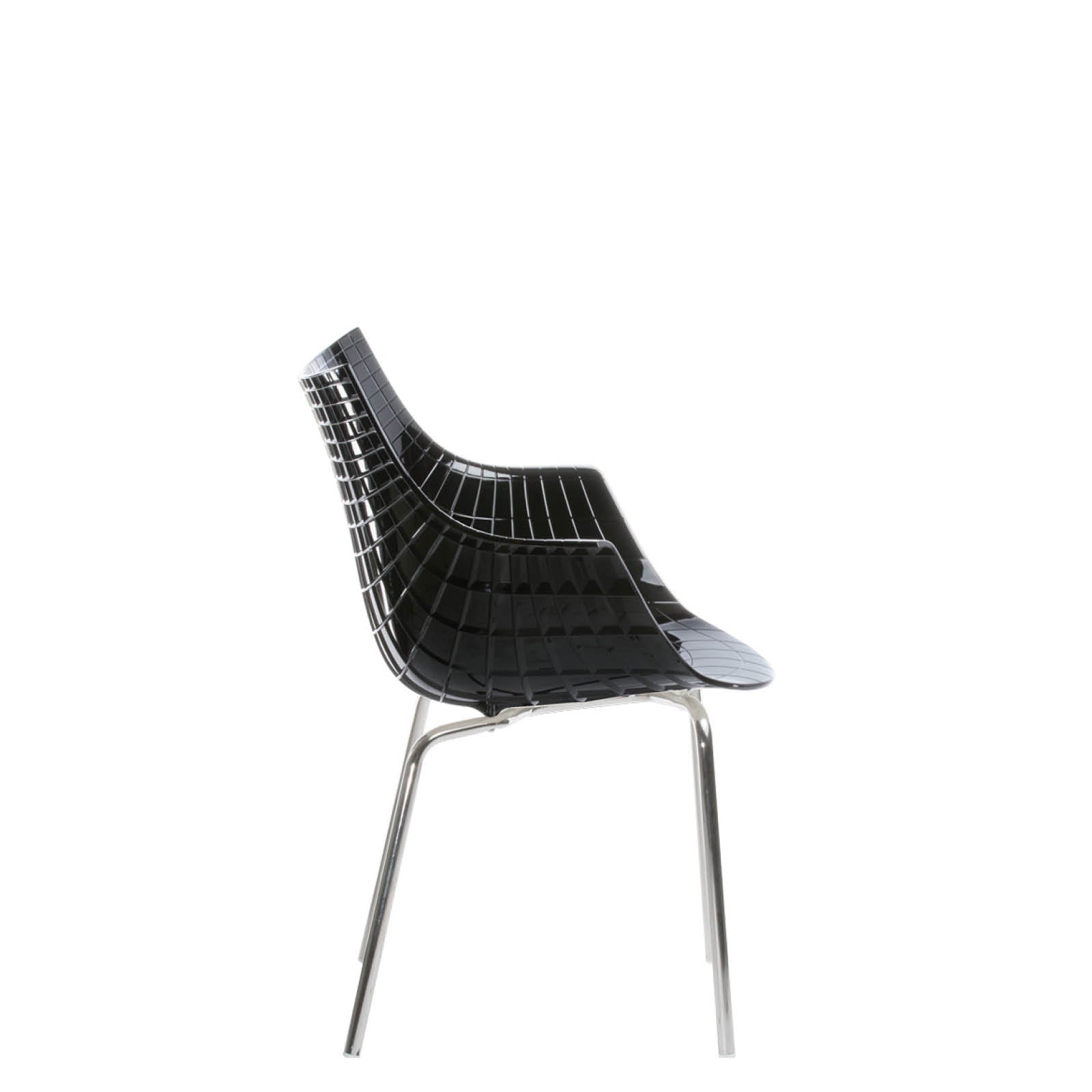 Black Meridiana chair with a chrome base