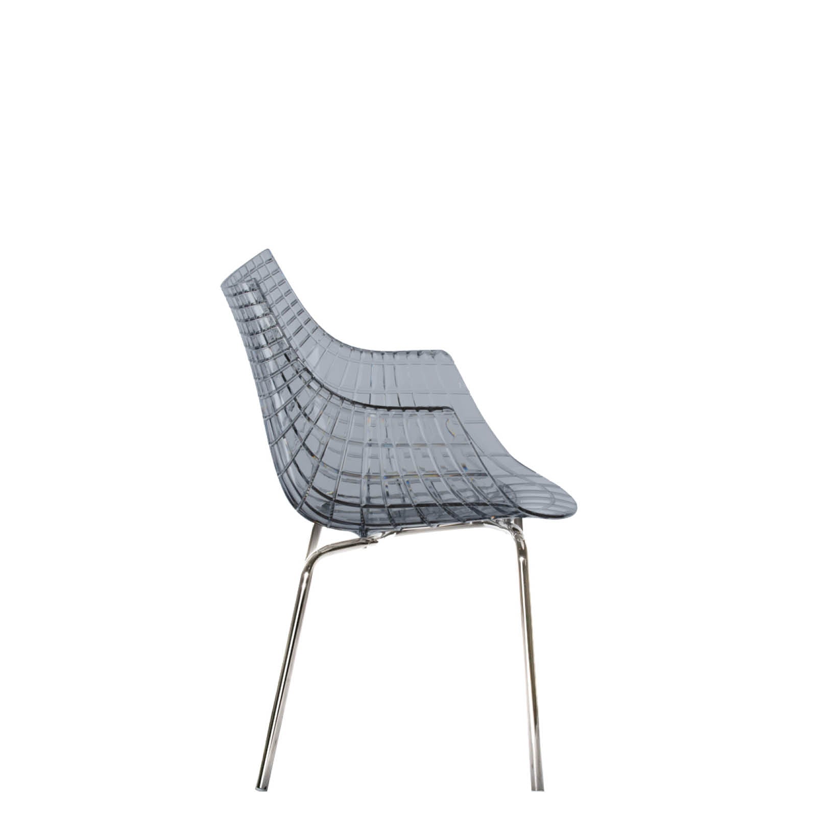 Meridiana chair smoked with a chrome base