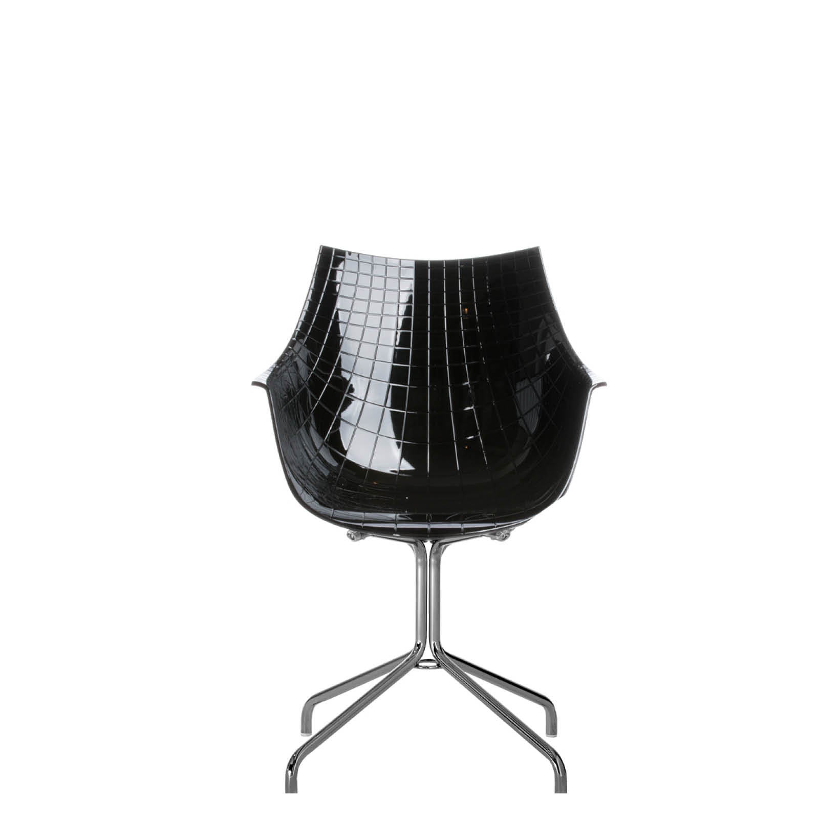 Black Meridiana chair with a chrome base