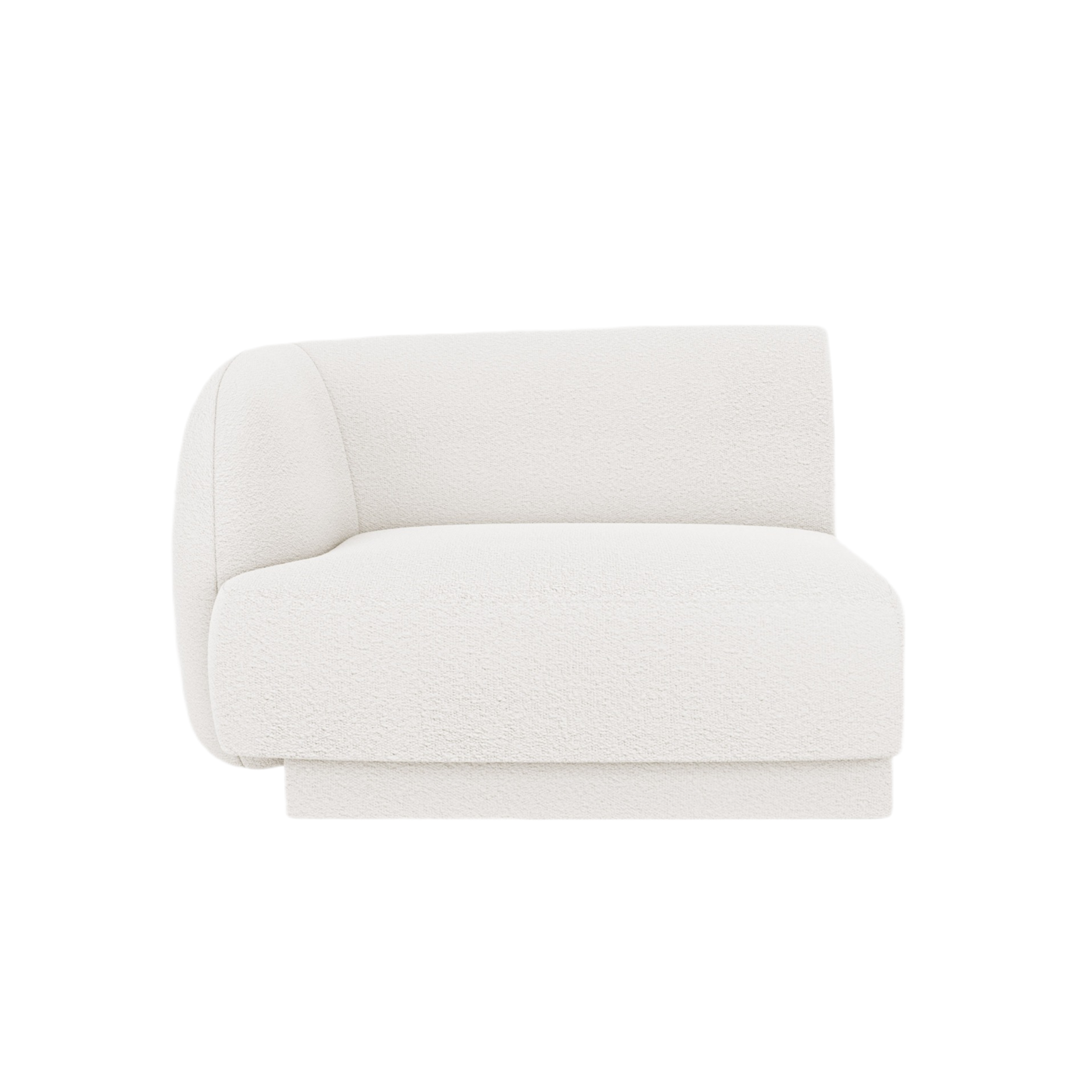 Modulsofa MILEY - linkes Modul in weißem Boucle