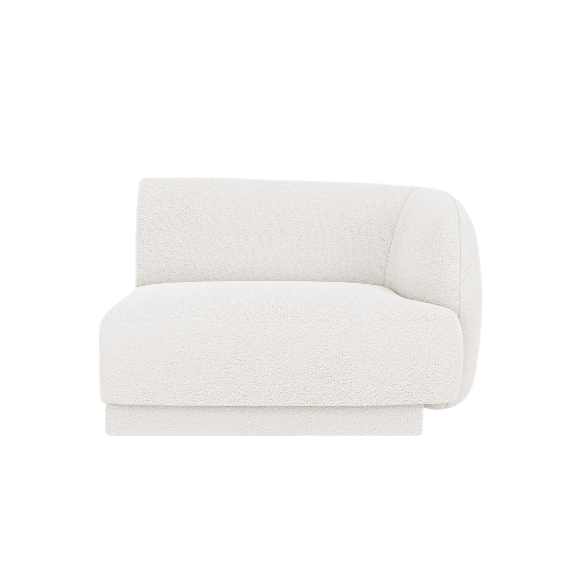 Modulares Sofa MILEY - rechter Modul in weißem Boucle