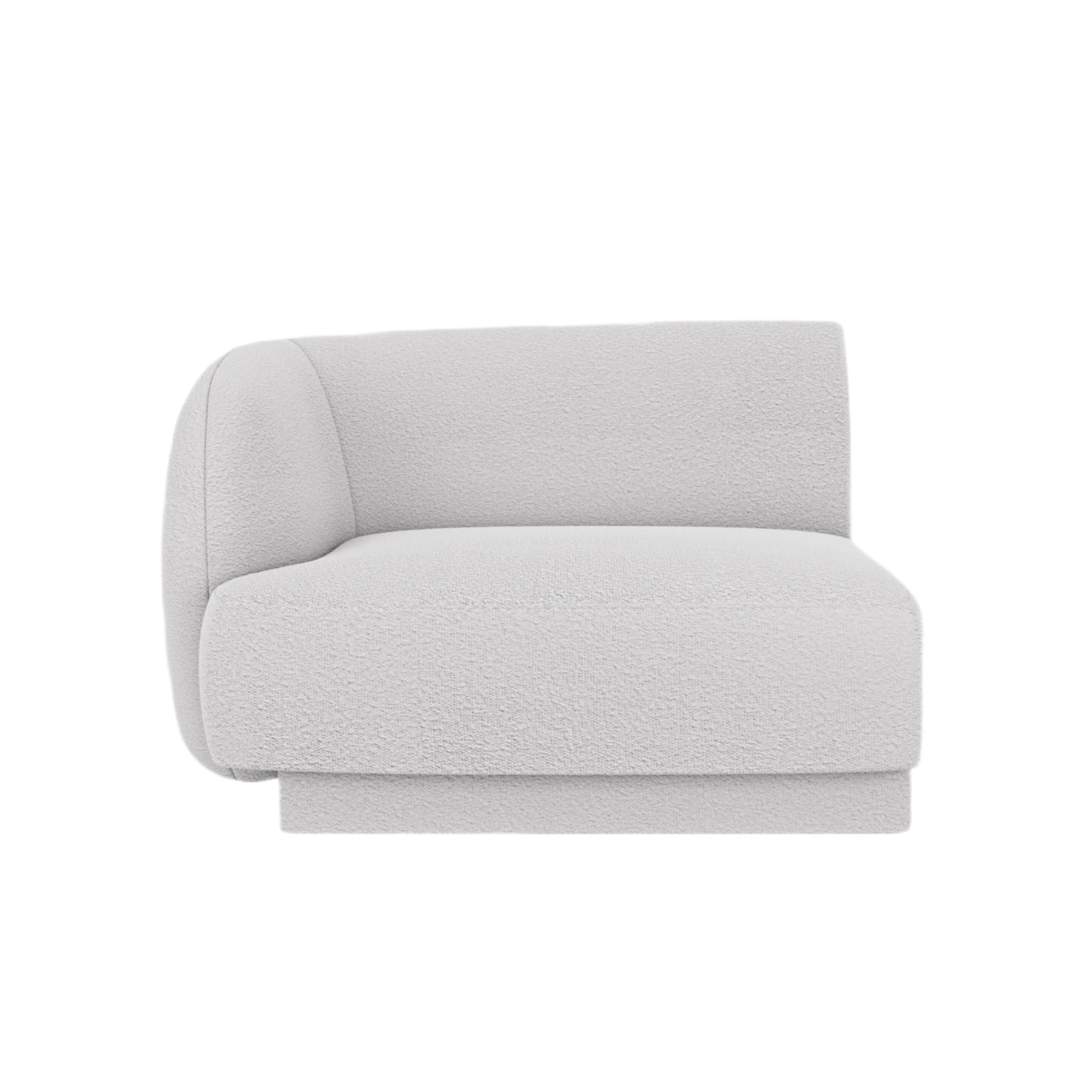 Modulsofa MILEY - linkes Element in hellgrauem Boucle