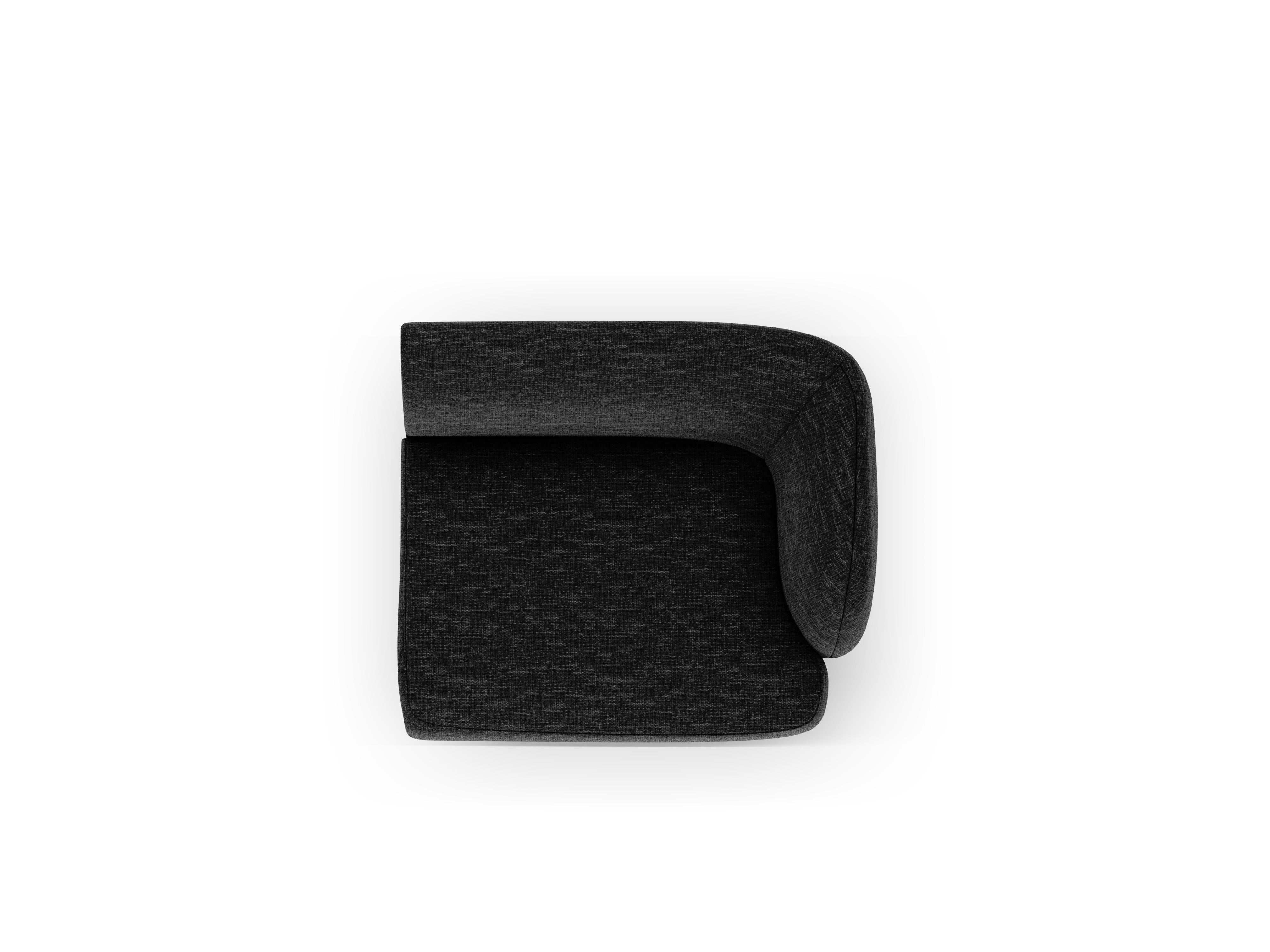 Modulares Sofa MILEY - rechtes Modul aus schwarzem, seidig schimmerndem Chenille