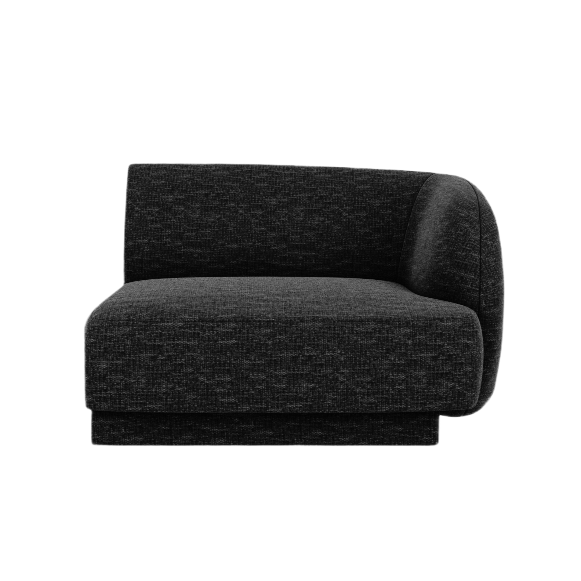 Modulares Sofa - rechter Modul MILEY schwarzer Chenille