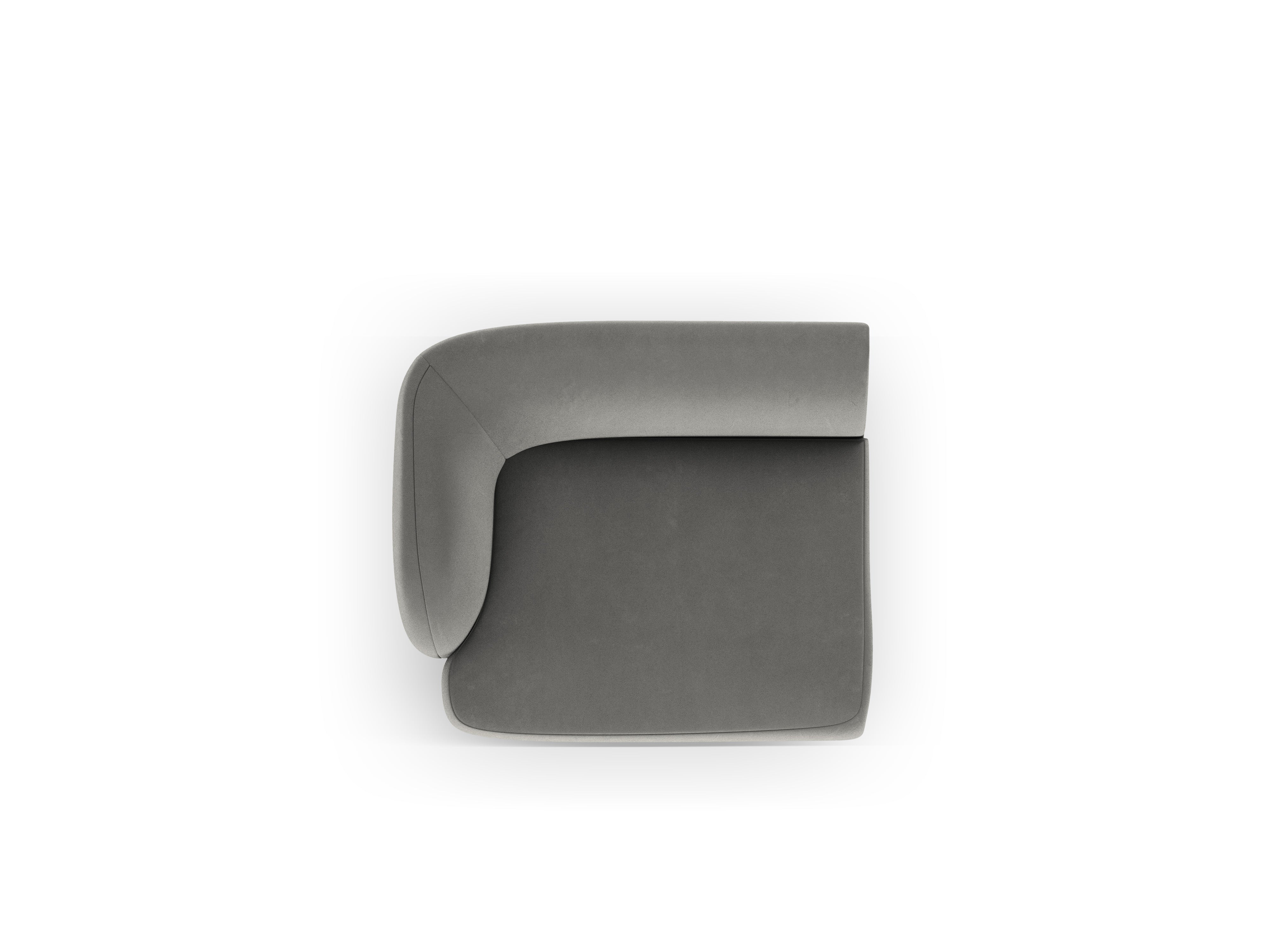 Modulares Samtsofa MILEY - linkes Modul in Hellgrau
