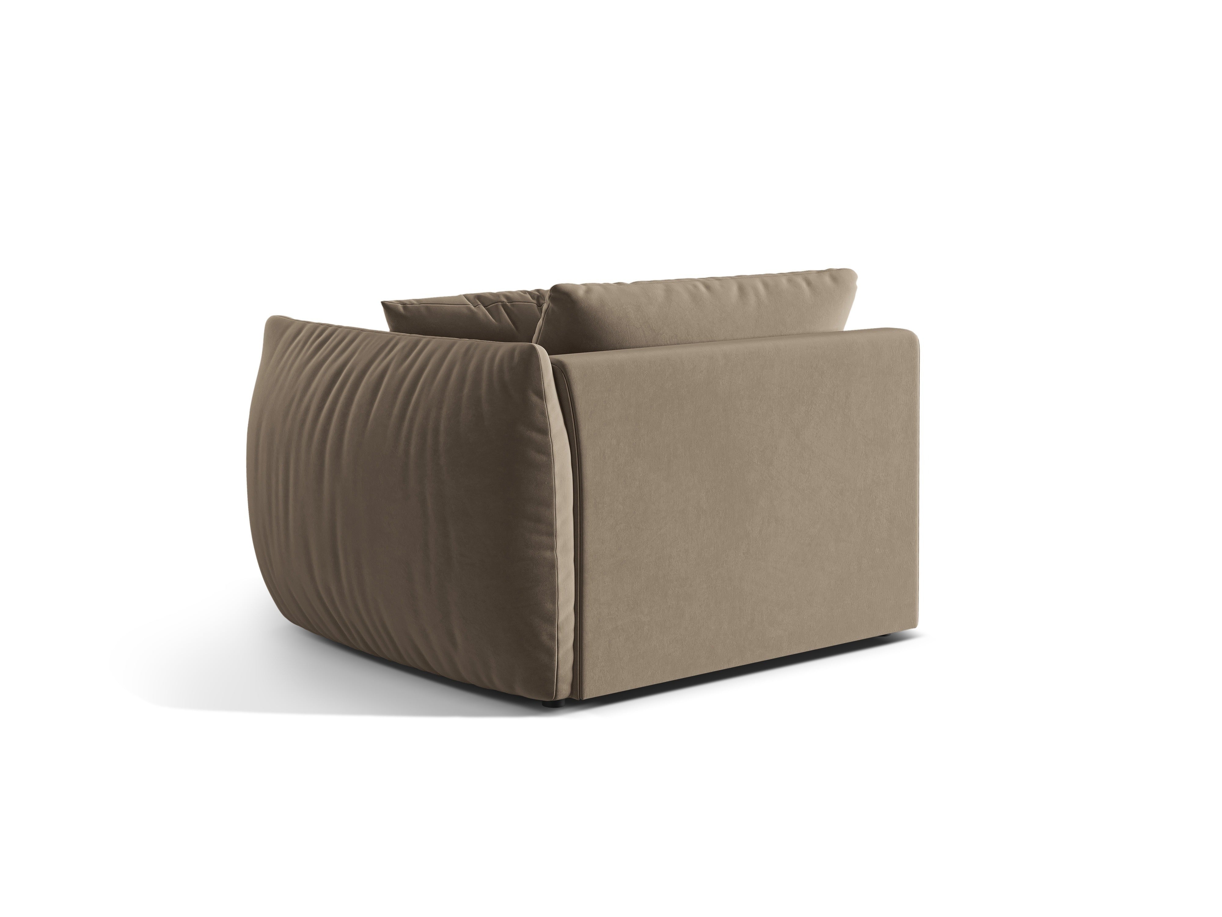 Modulares Samtsofa CHRIS - rechte Element in hellbraun