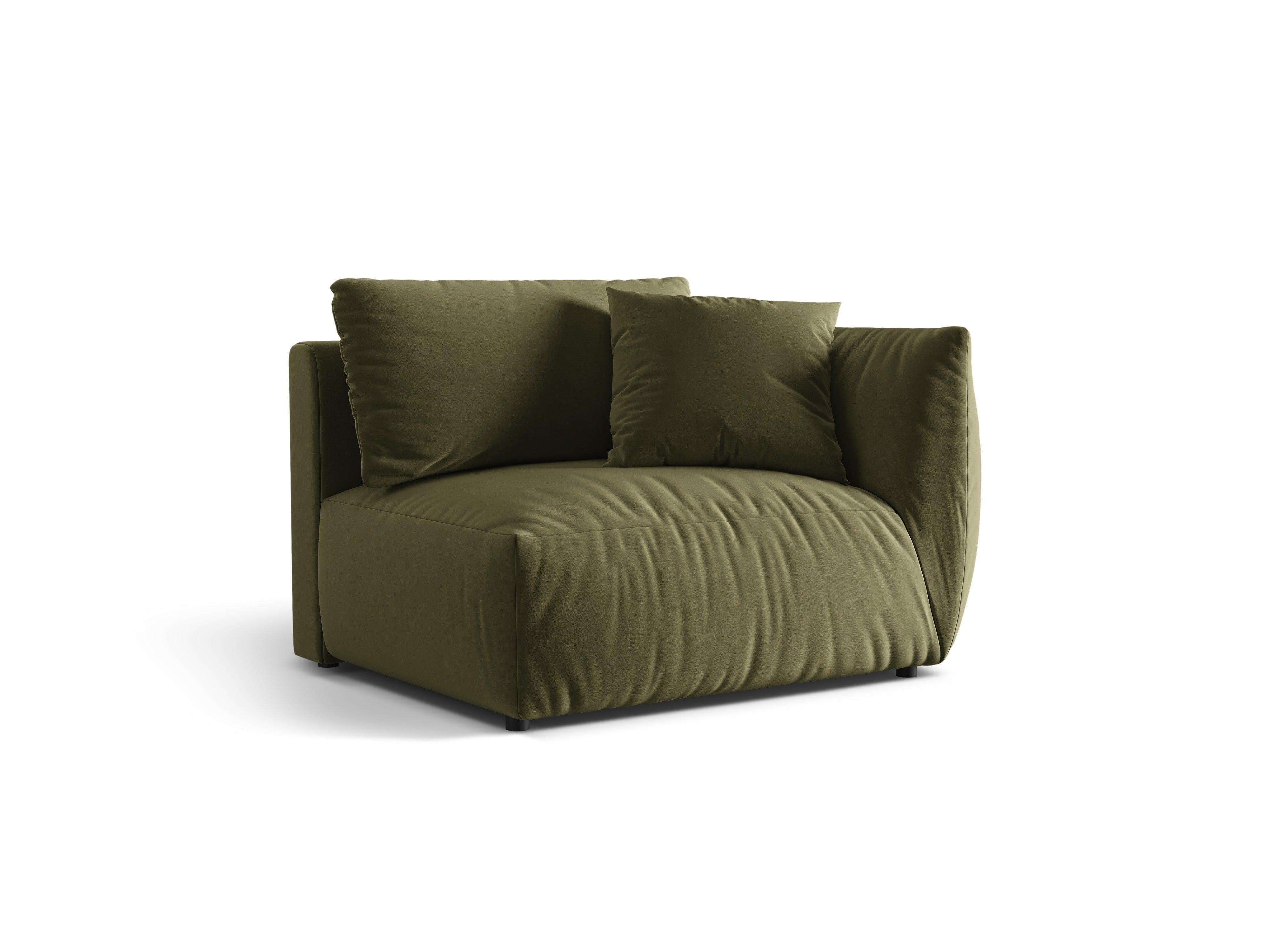 Modulares Samtsofa CHRIS - rechte Element in Hellgrün