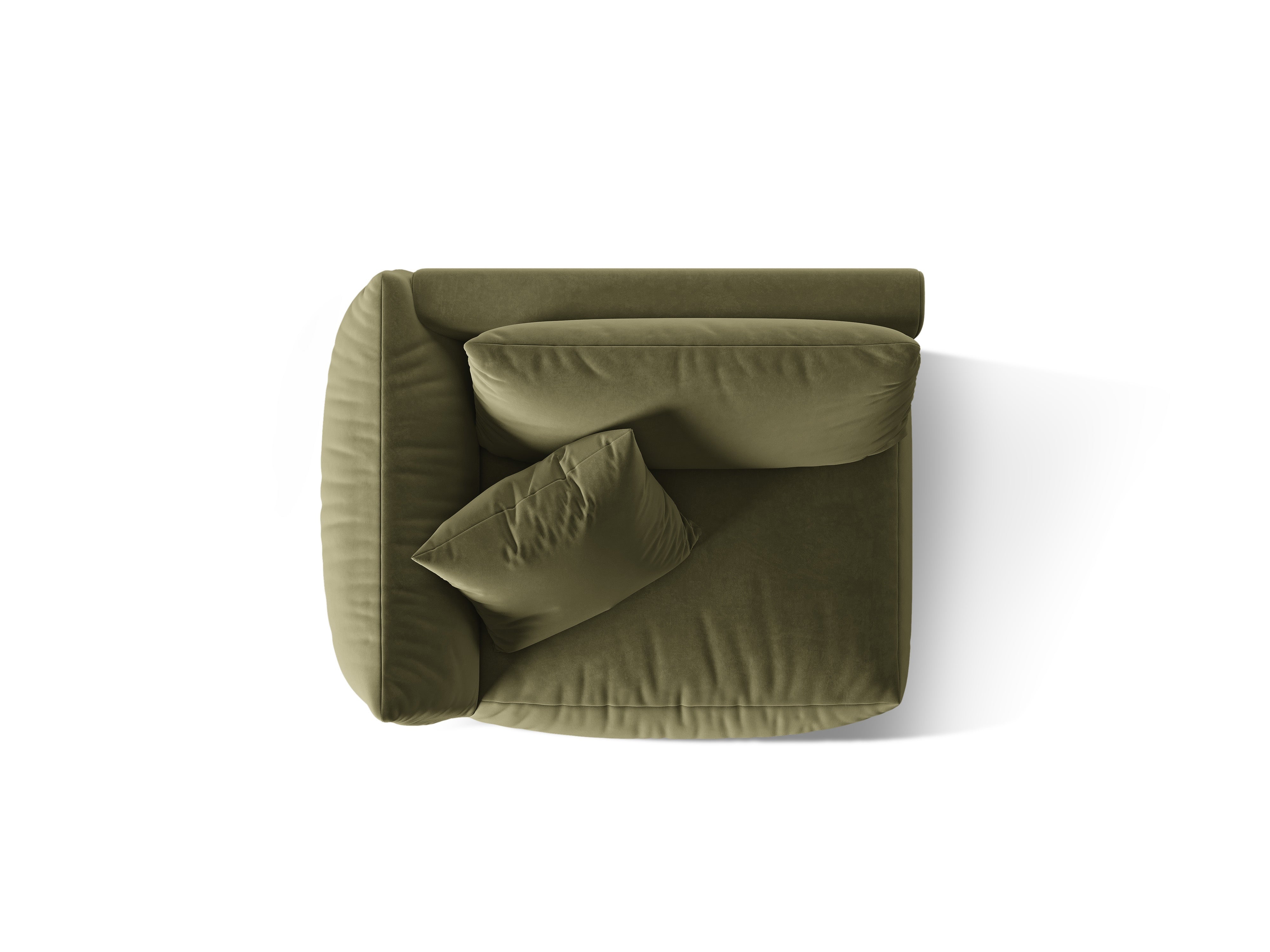 Modulares Samtsofa CHRIS - breites Element links in Hellgrün