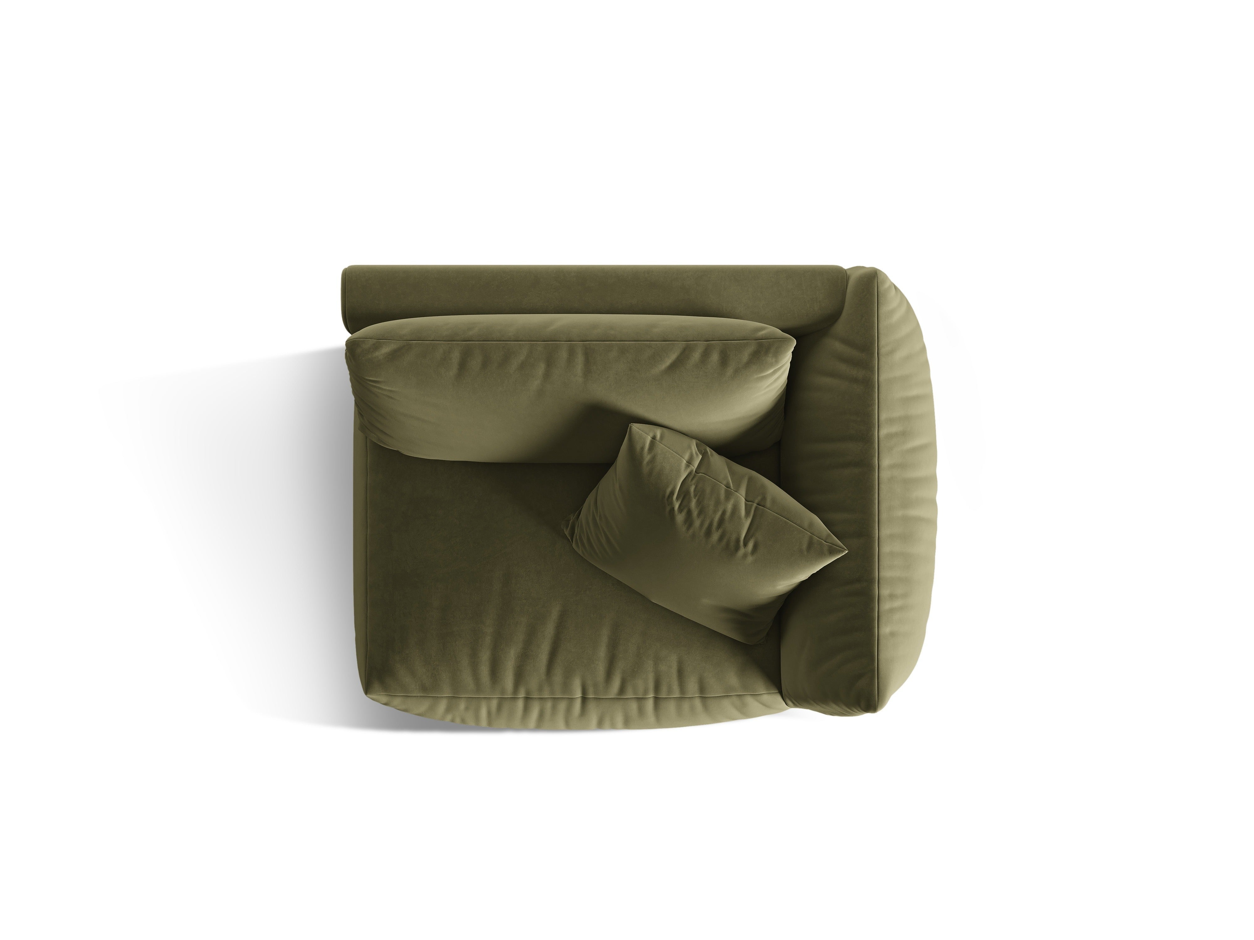 Modulares Samtsofa CHRIS - rechte Element in Hellgrün