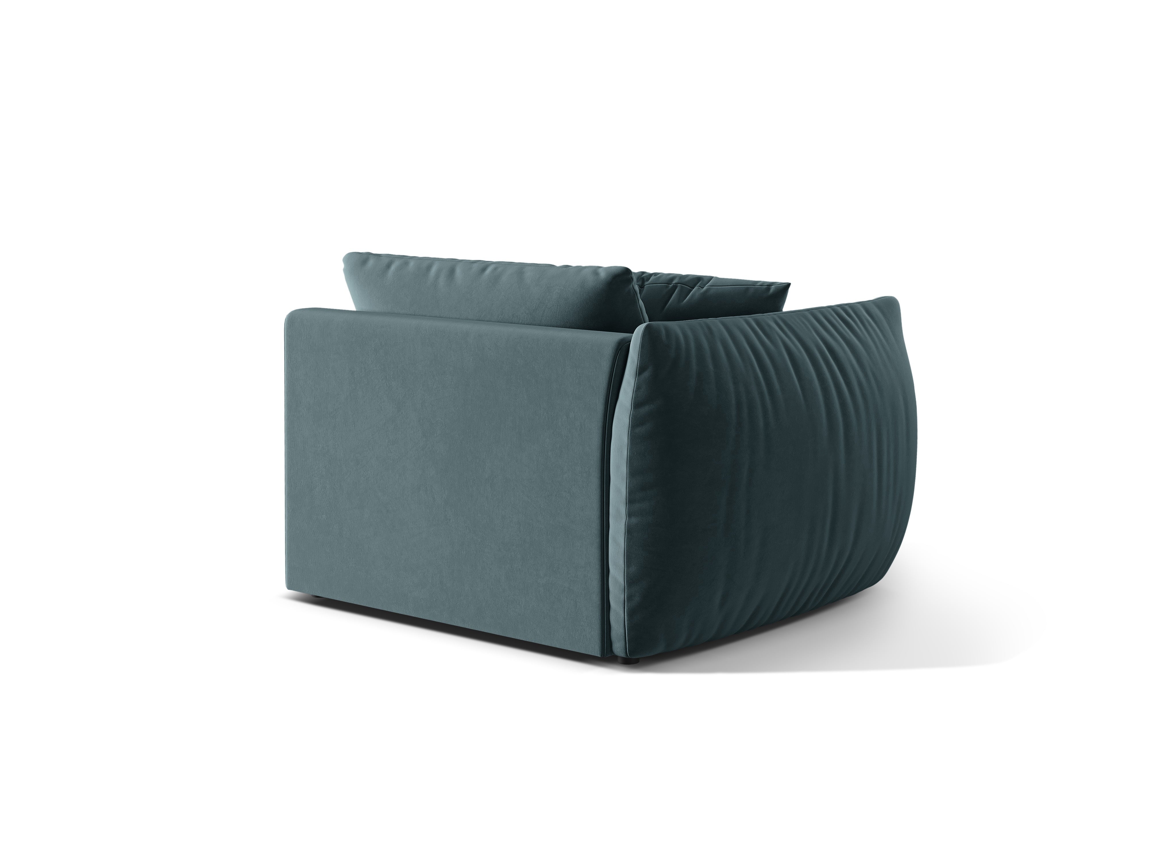 Modulares Samtsofa CHRIS - breites linkes Element in Hellblau