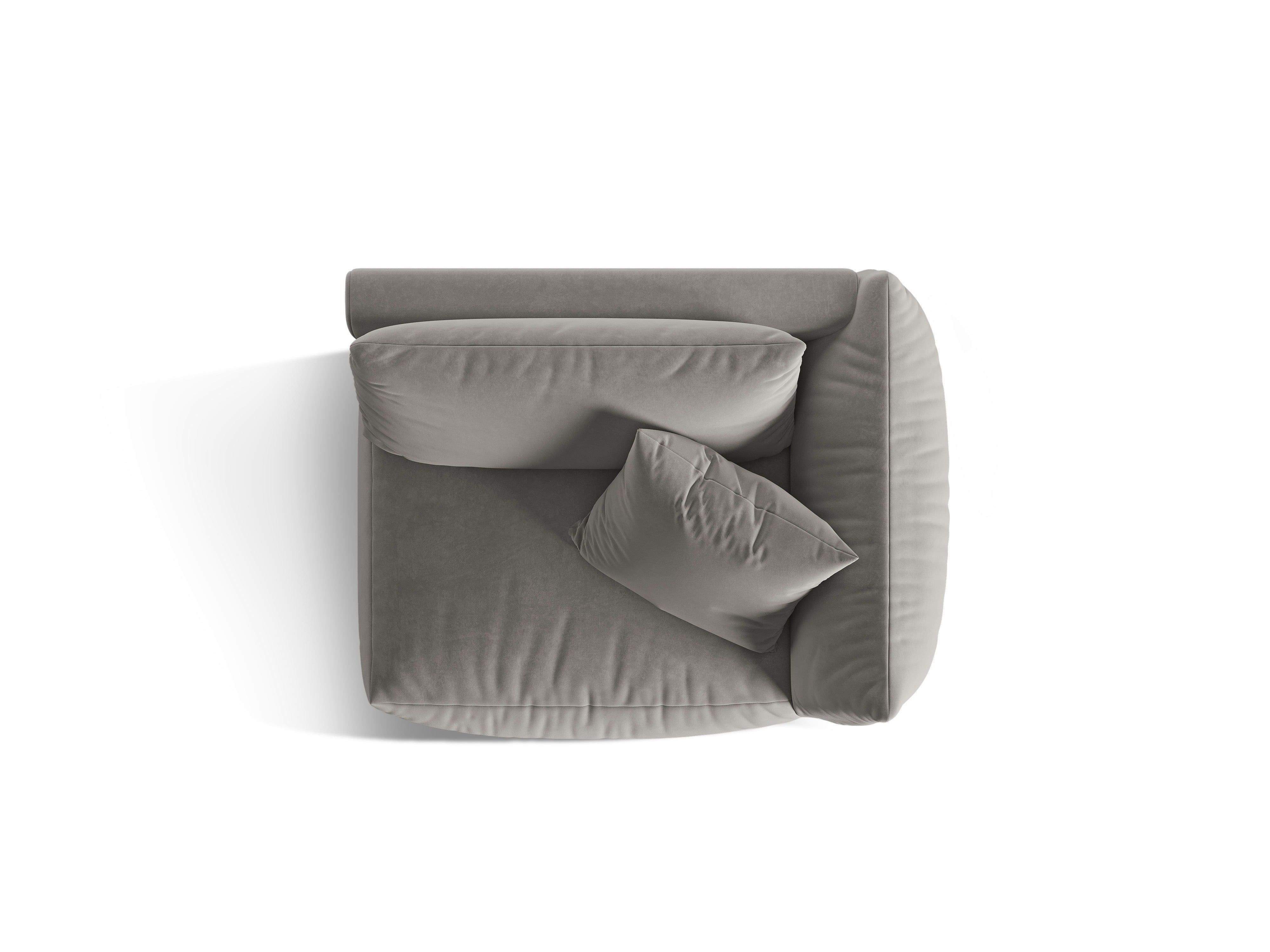 Modulares Samtsofa CHRIS - breites rechte Element in Grau