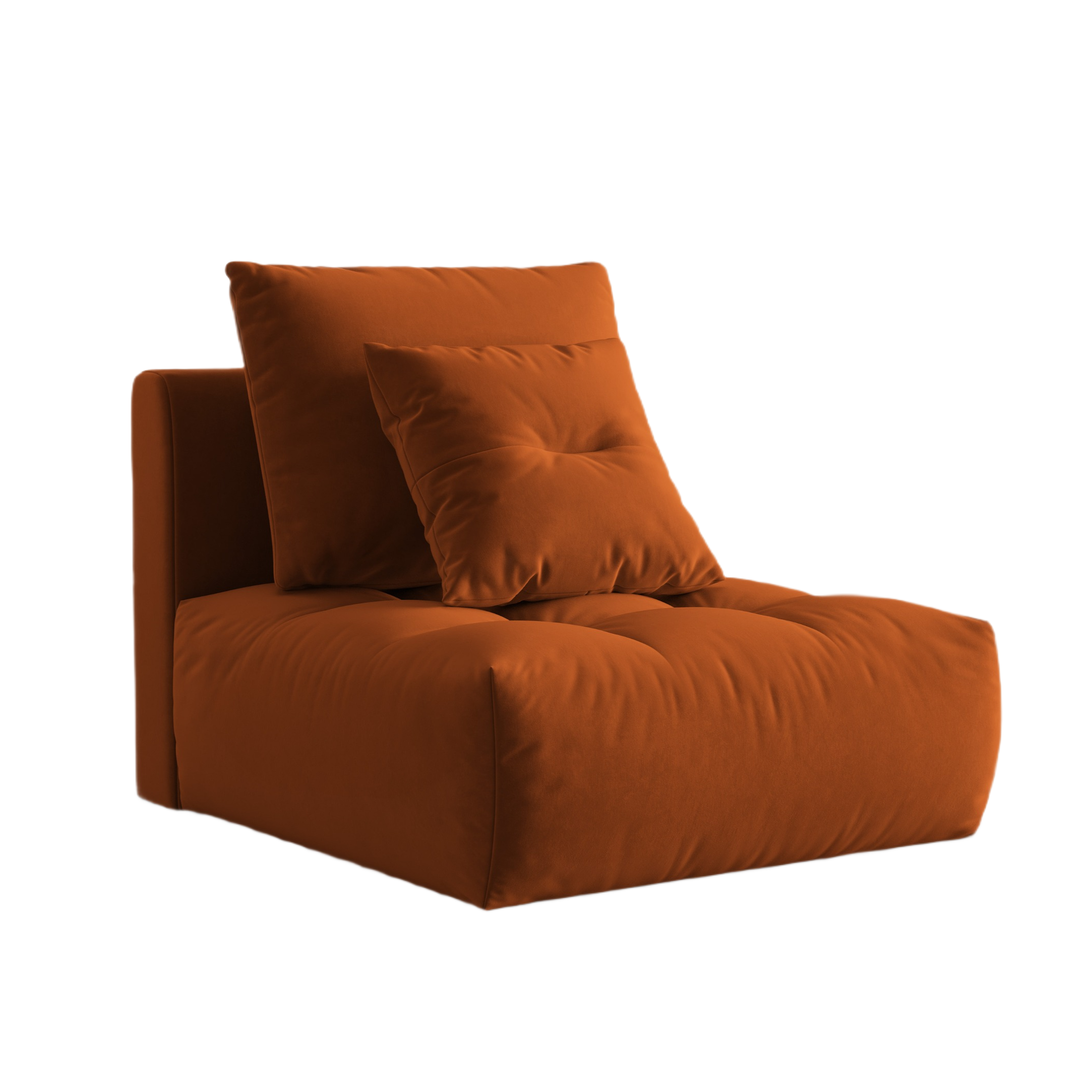 Fotel / moduł aksamitny BLOOM terracotta