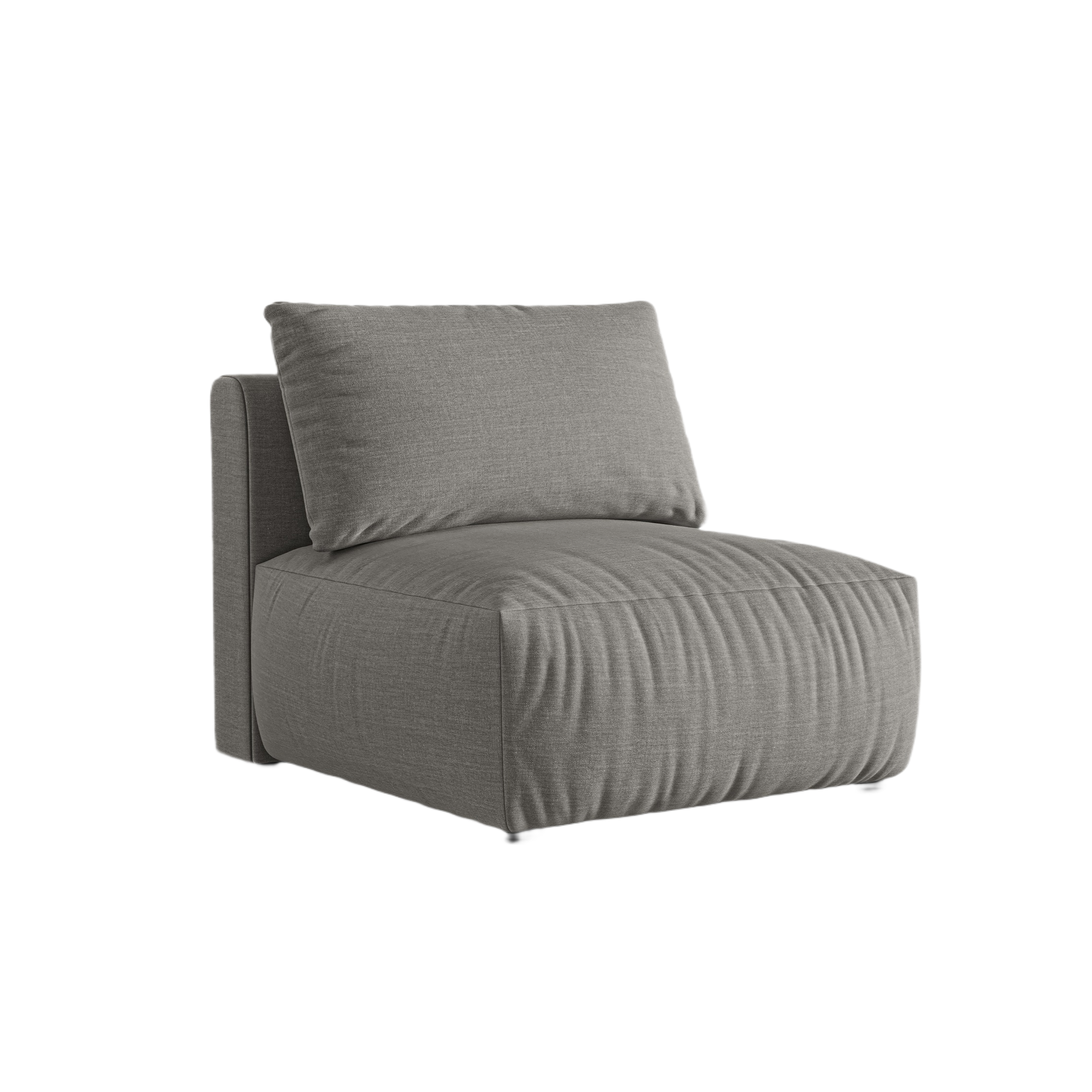 Modulares Sofa CHRIS - mittleres Element graues Chenille