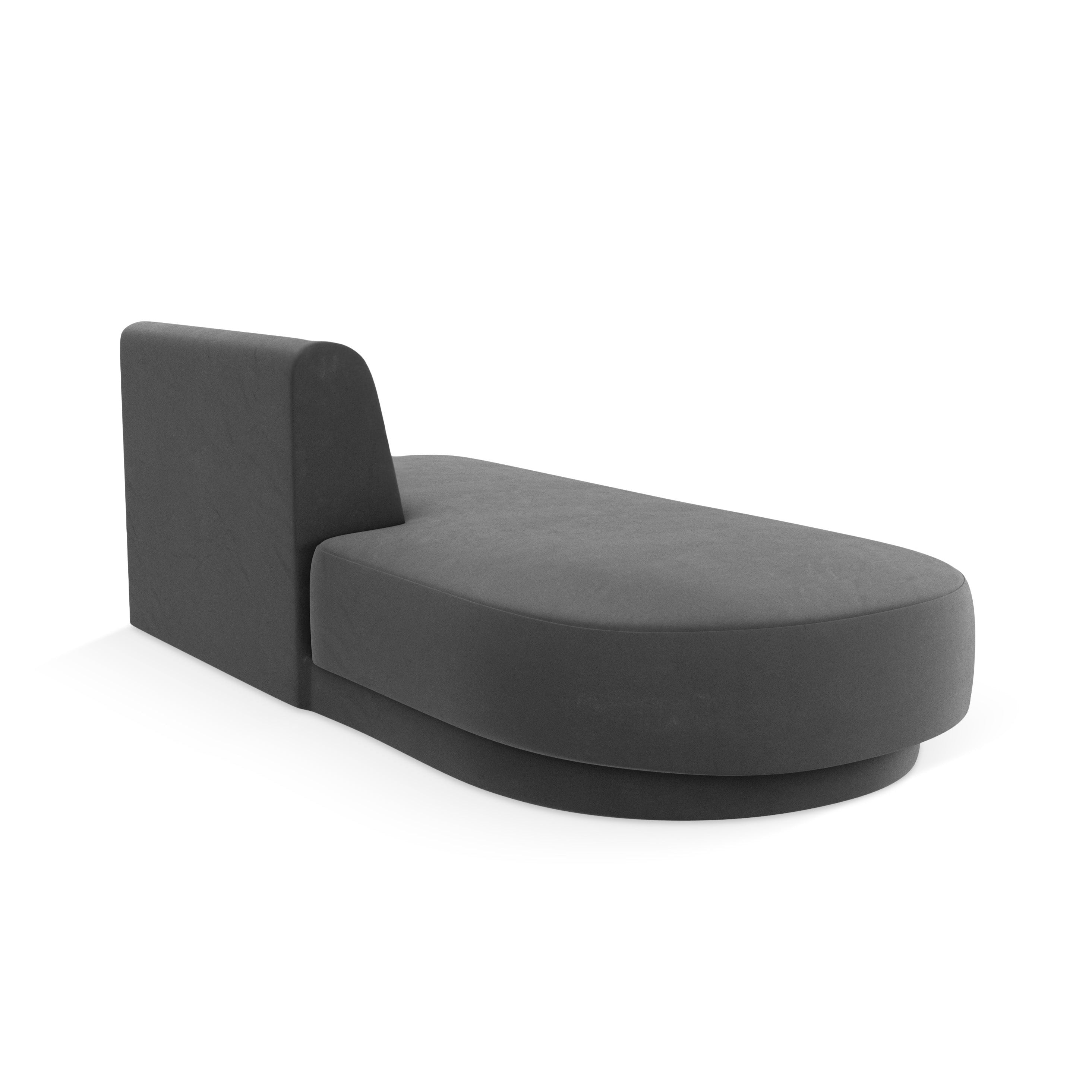 2-sitziger samtiger Sessel MILEY linksseitig grau