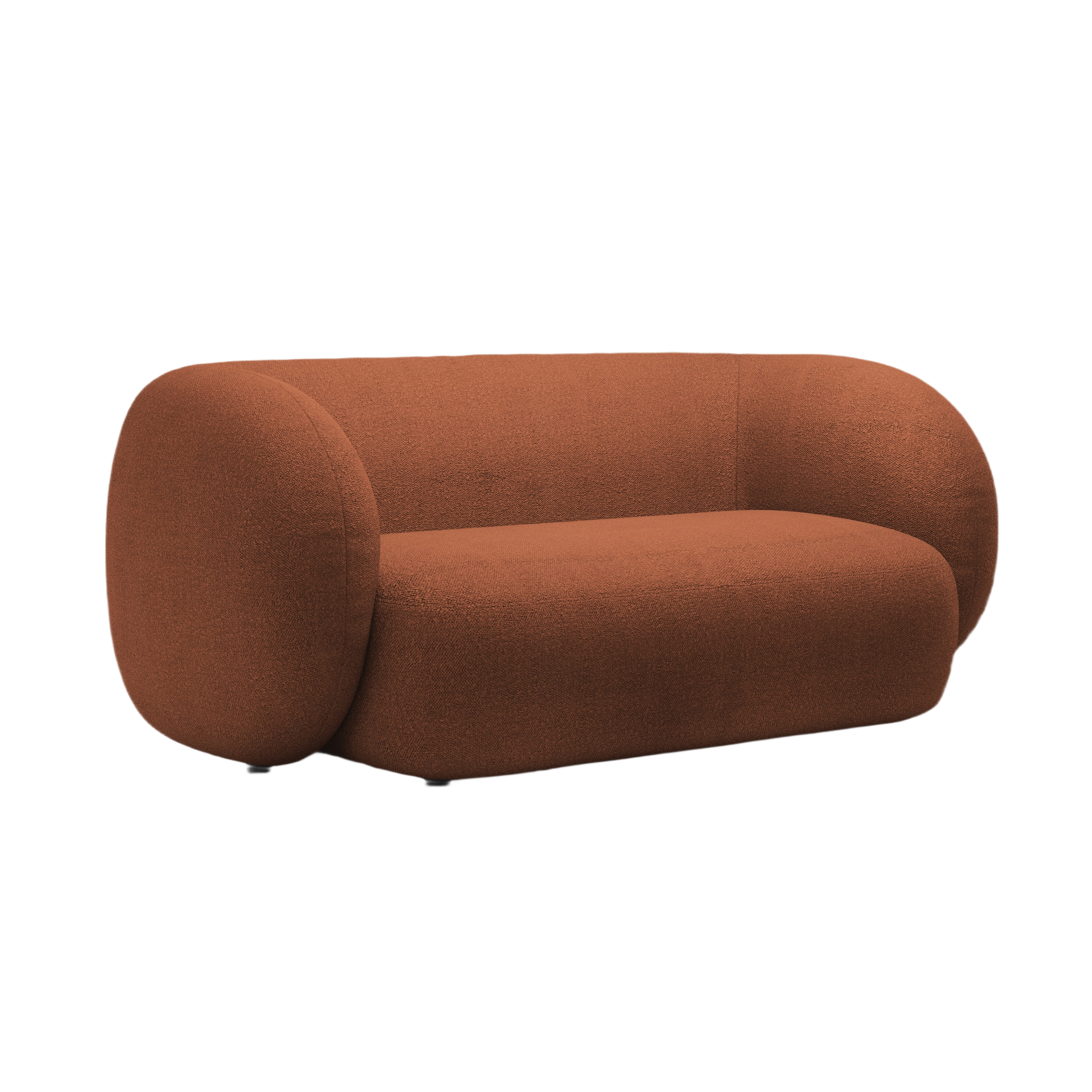 KATE terracotta boucle 2-seater sofa