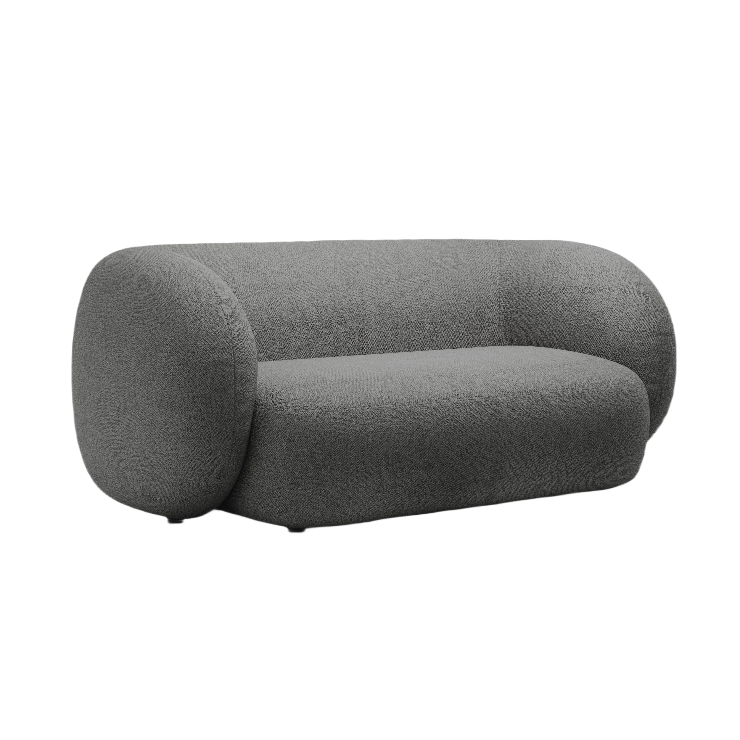 2-seater Sofa KATE dark gray boucle