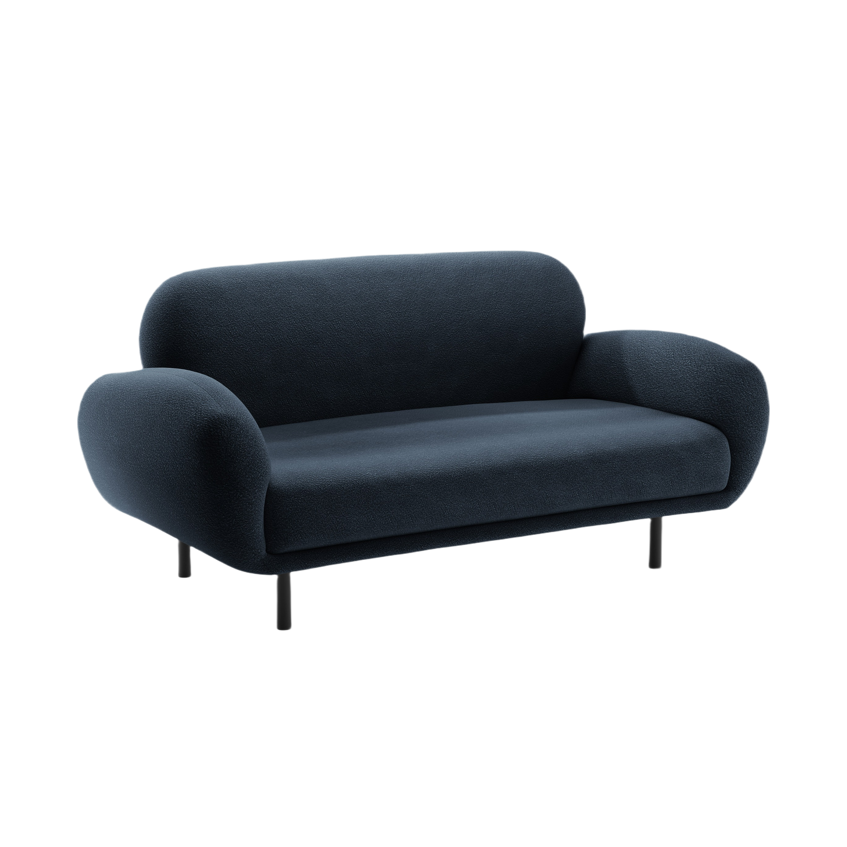 Sofa 2-sitzig POPPY marineblau Boucle