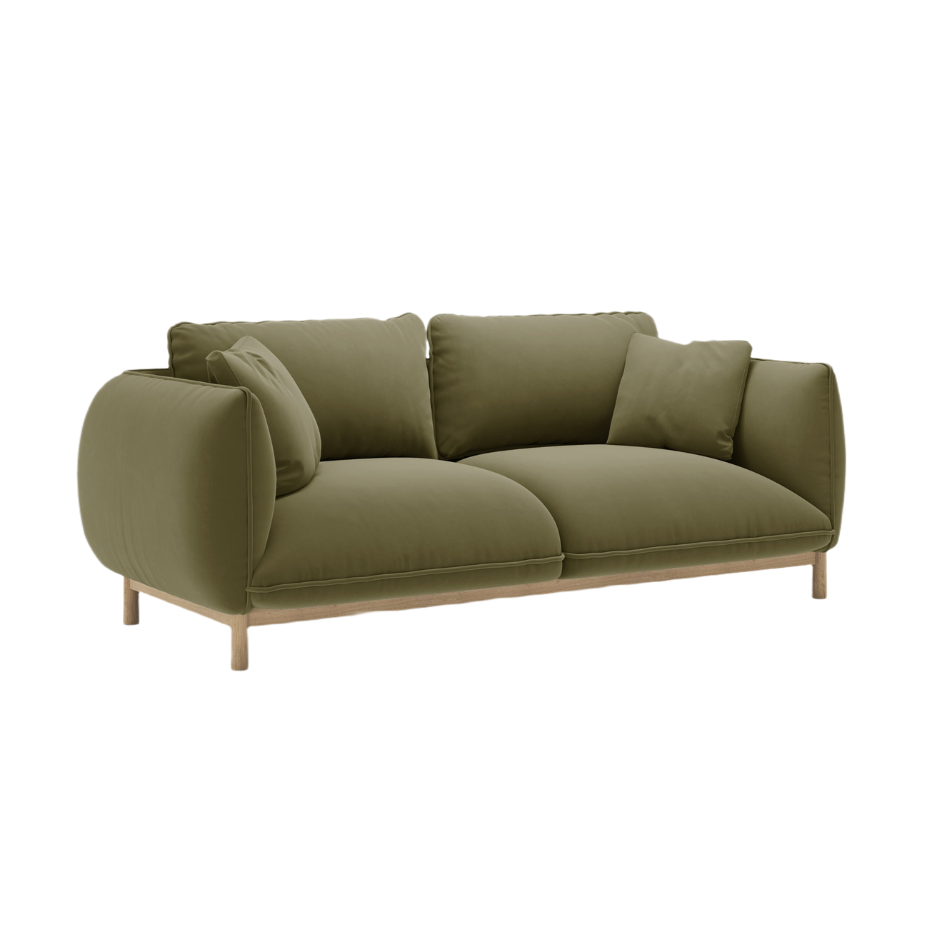 Velvet 2-Seater Sofa ADA Light Green