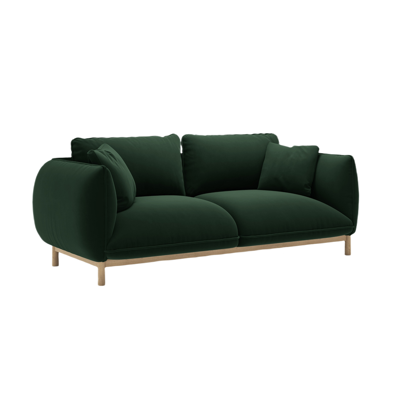 Velvet 2-Seater Sofa ADA Bottle Green