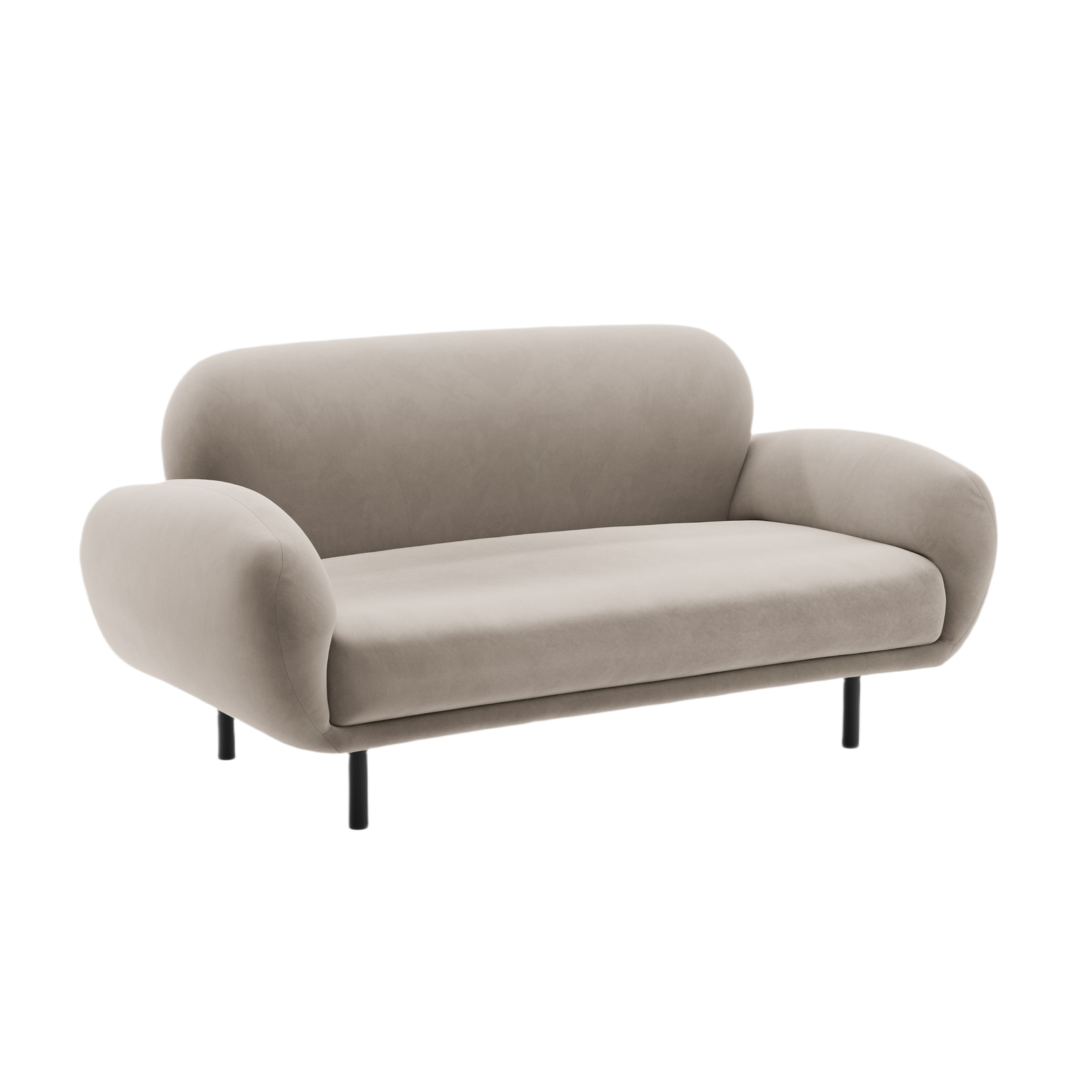 Sofa aus Samt 2-sitzig POPPY hellbeige