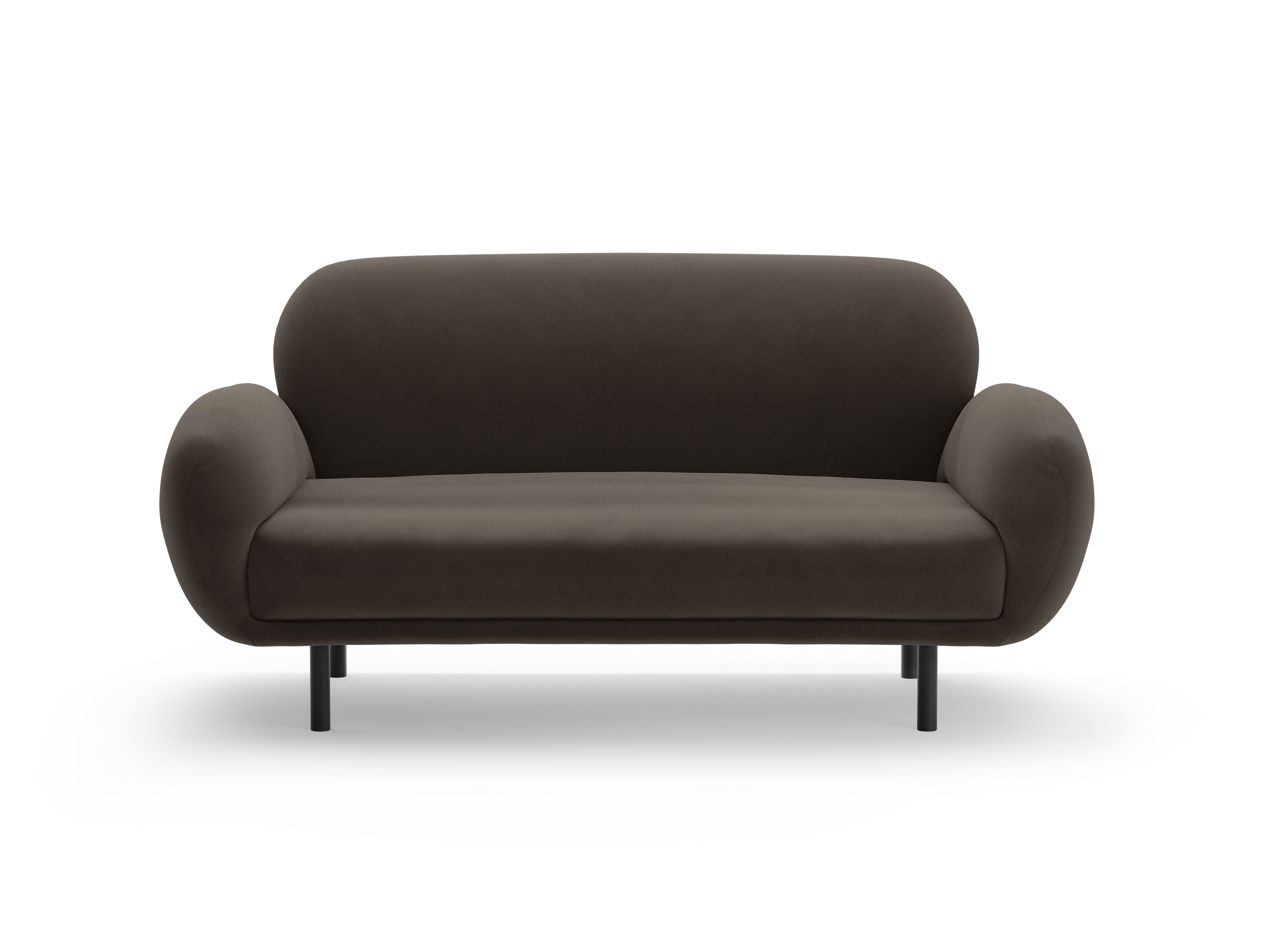 Velvet 2-Seater Sofa POPPY Ebony