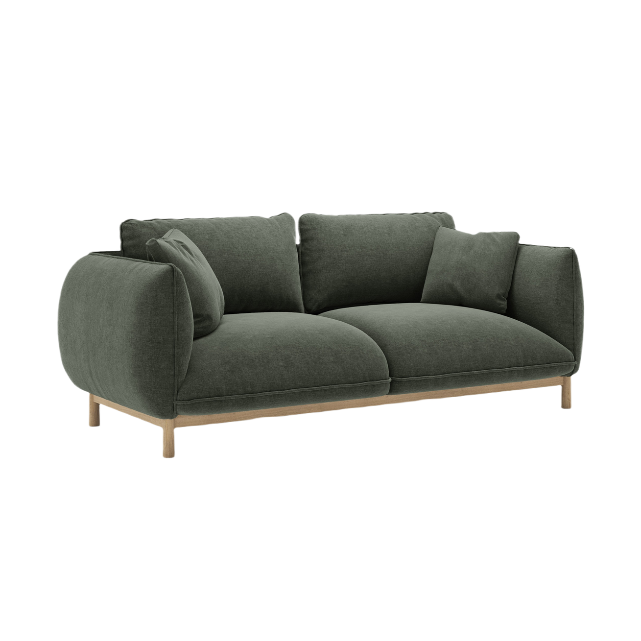 2-seater Sofa ADA green chenille