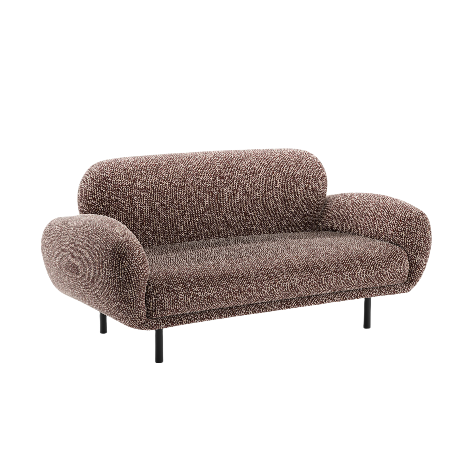 Sofa 2-sitzig POPPY braunes Chenille