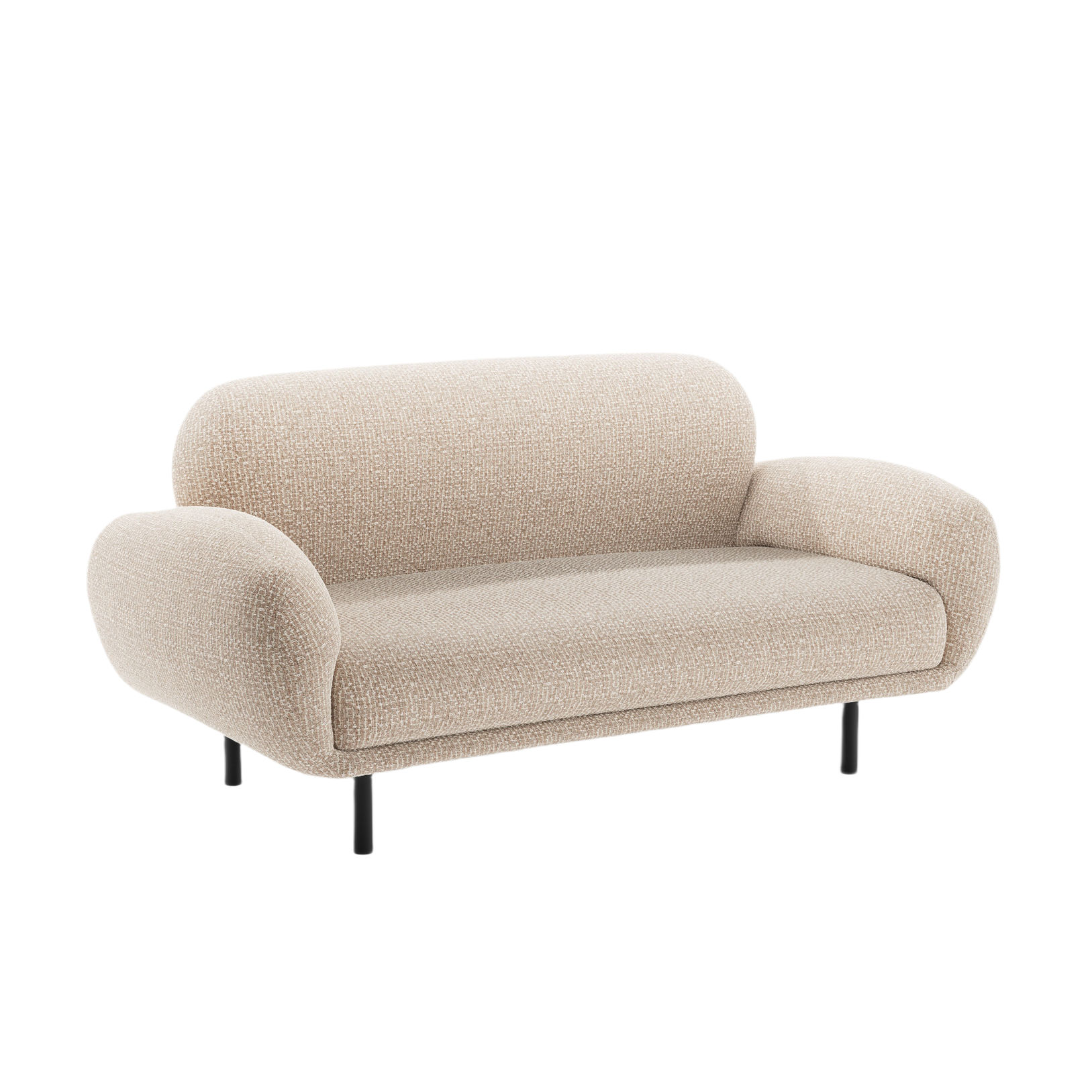 Sofa 2-sitzig POPPY sandfarbener Chenille