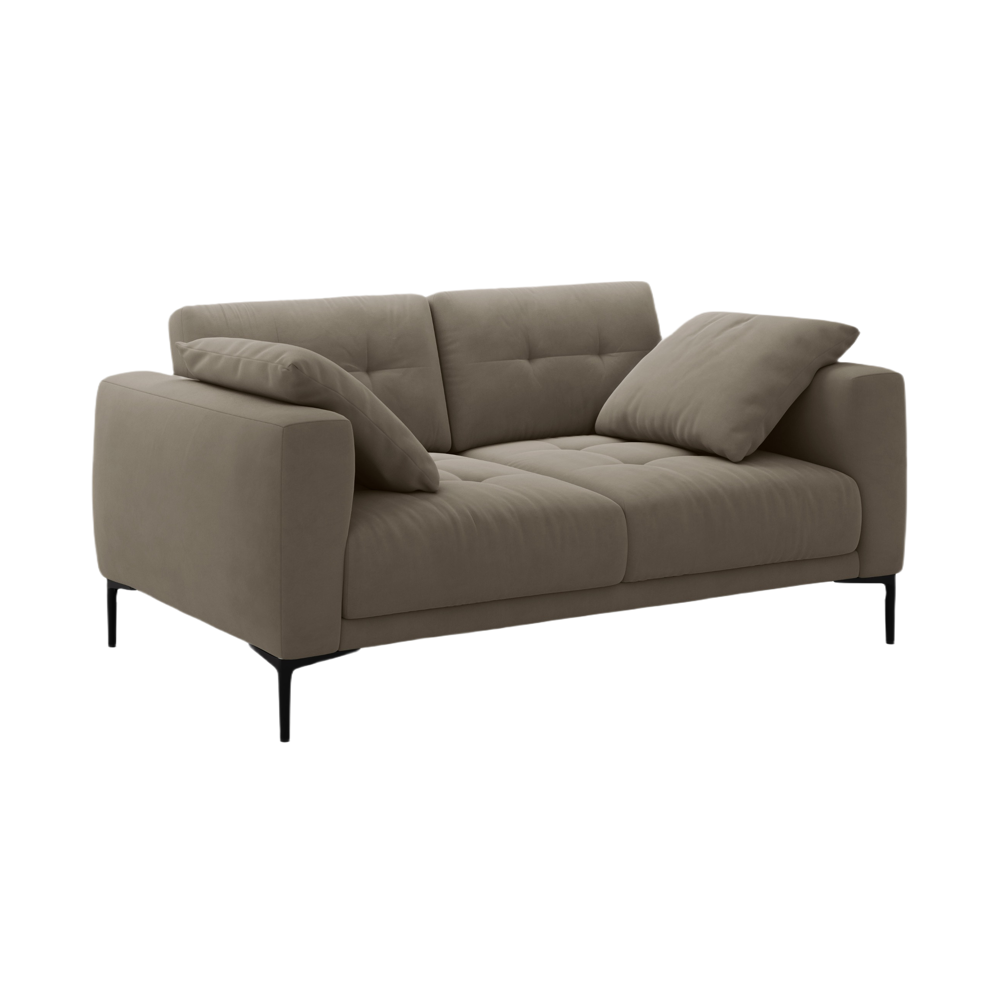 Velvet 2-Seater Sofa BEMY Gray-Brown
