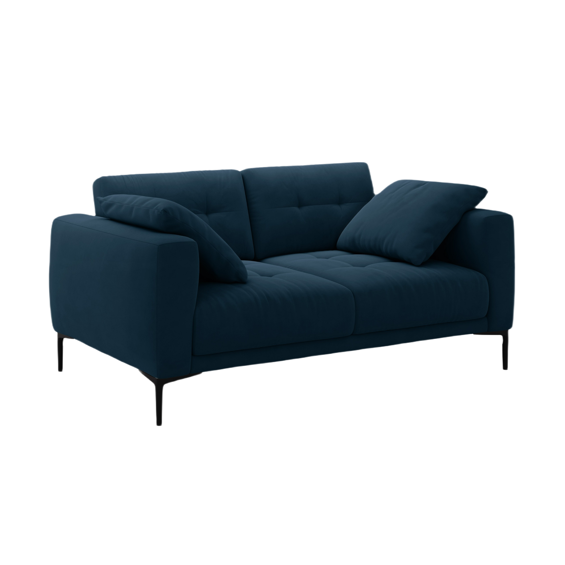 BEMY royal blue velvet 2-seater sofa