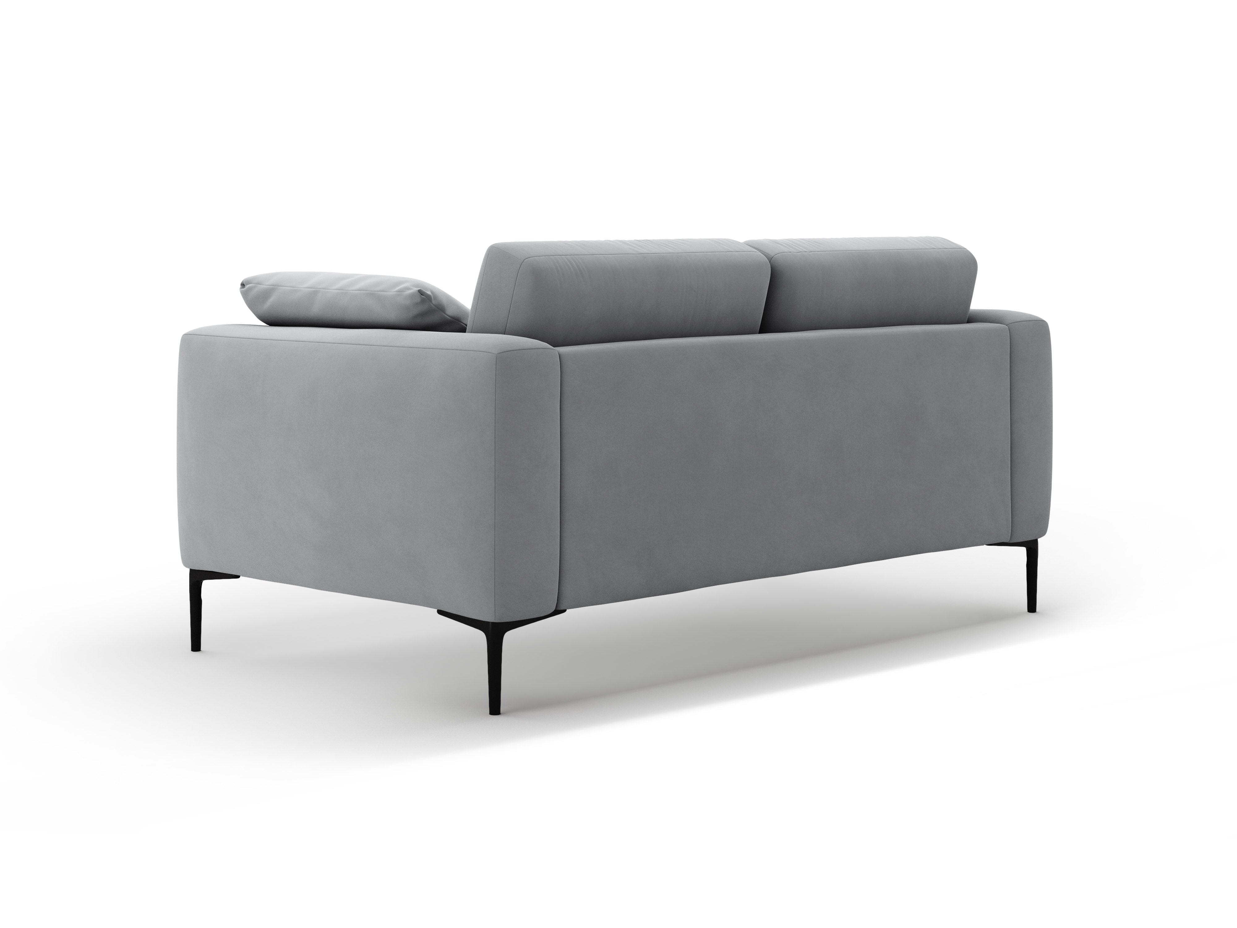 BEMY gray velvet 2-seater sofa