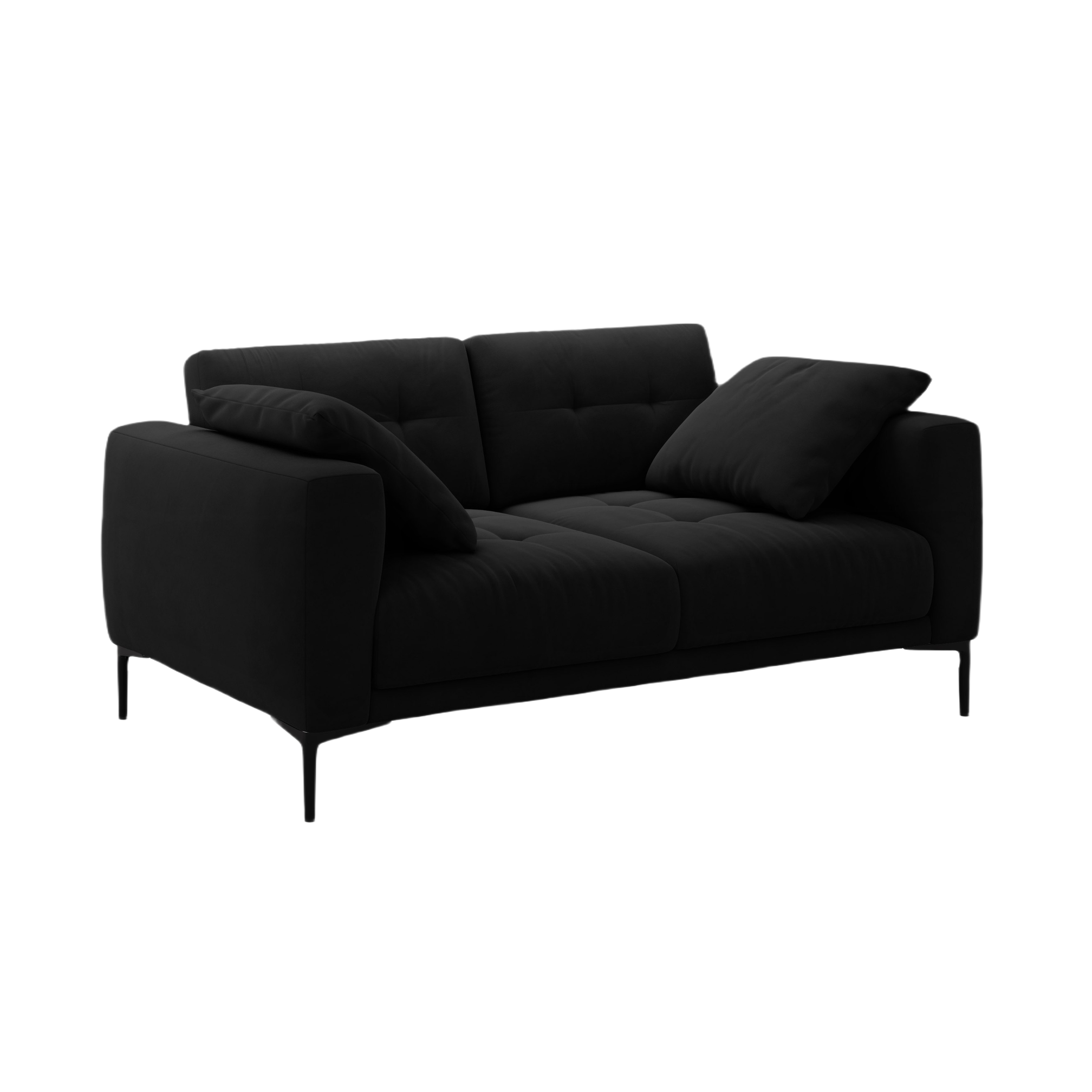 Velvet 2-Seater Sofa BEMY Black
