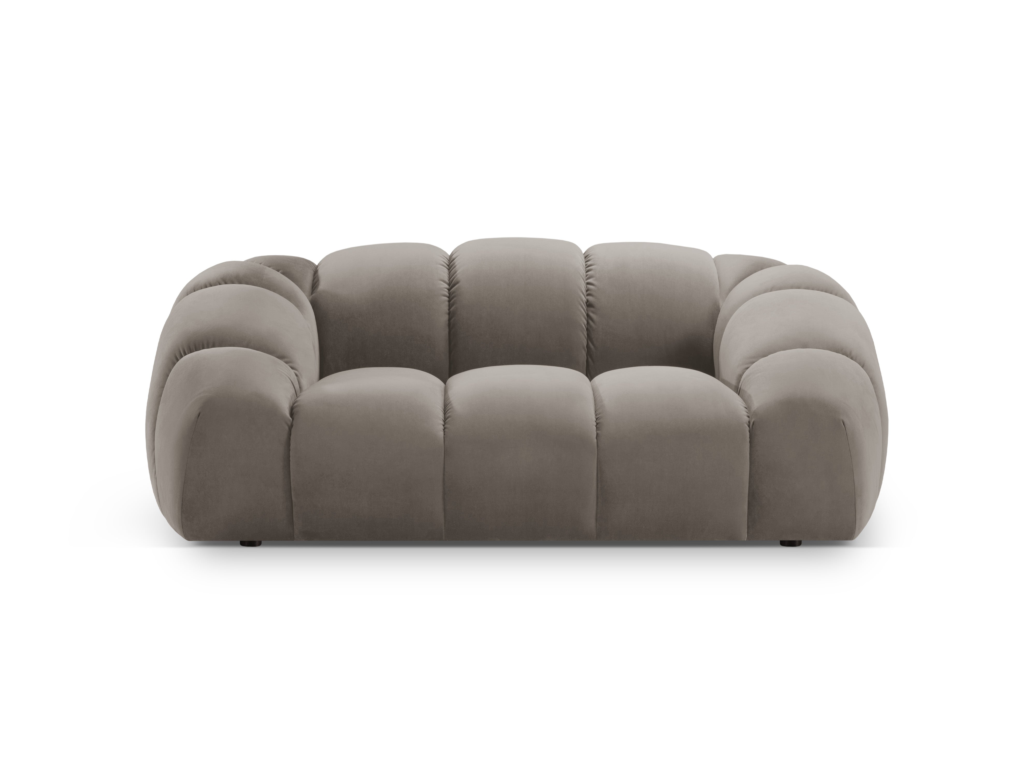 Velvet 2-Seater Sofa DIANA Gray-Brown
