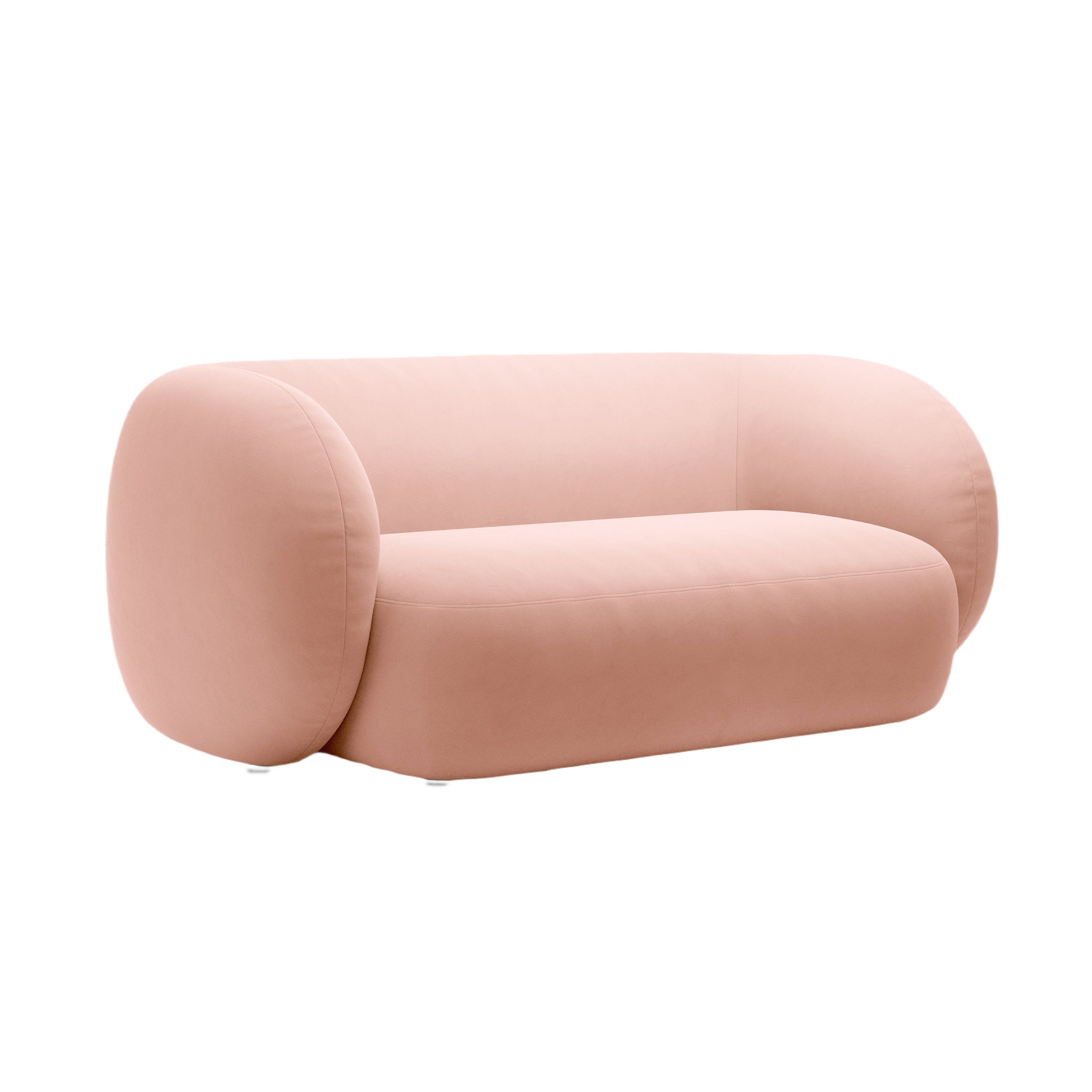 Velvet 2-Seater Sofa KATE Light Pink