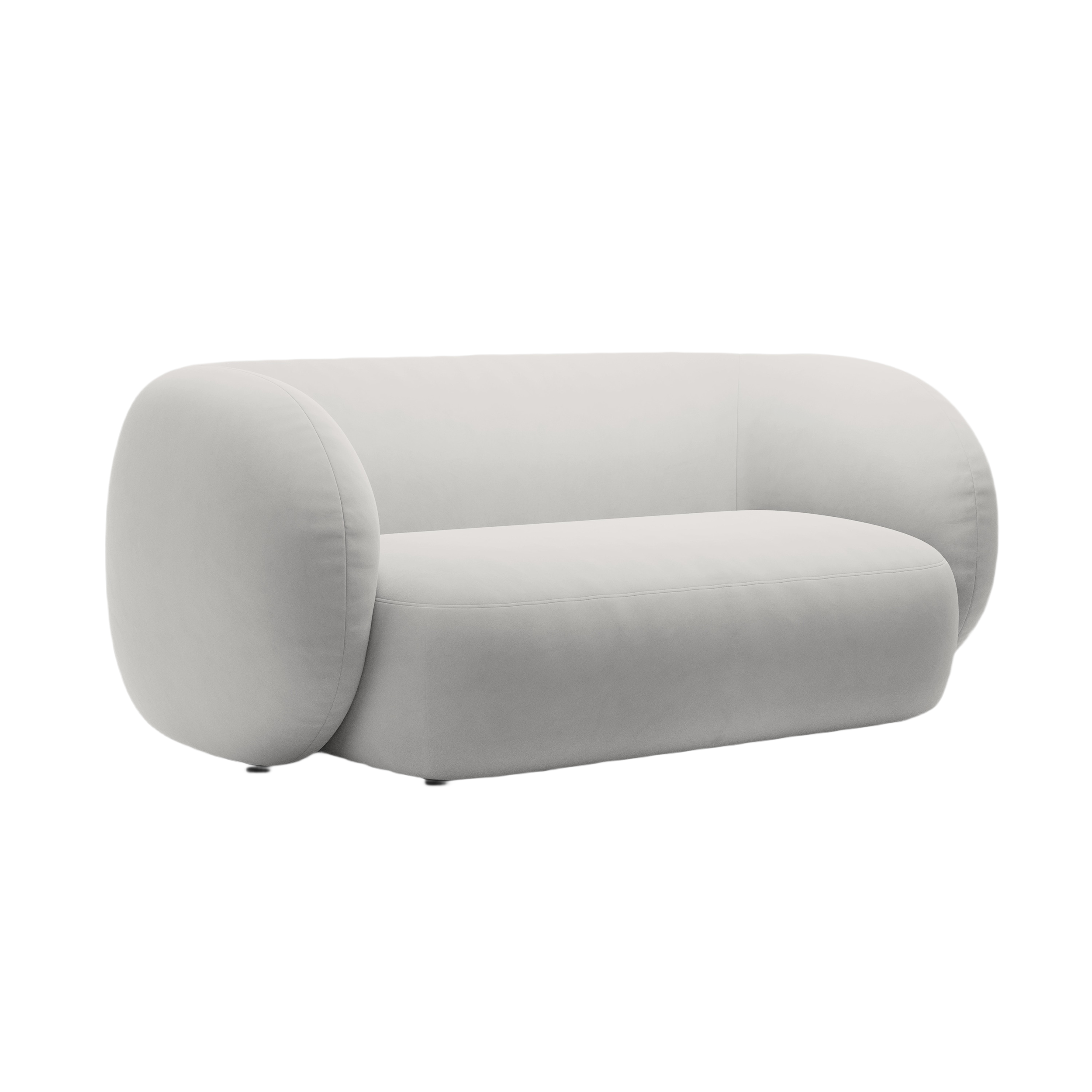 Sofa aus Samt 2-sitzig KATE hellgrau