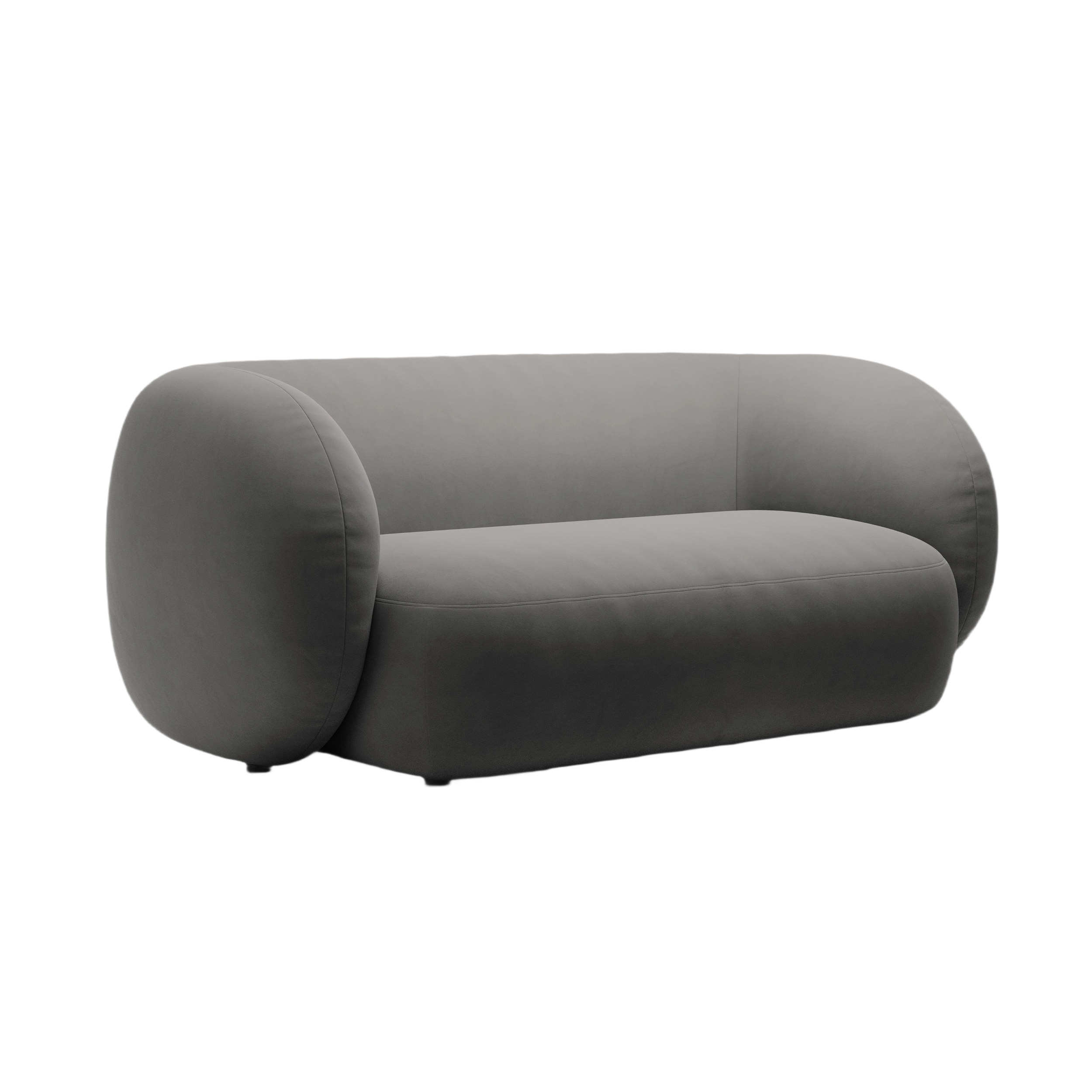 Sofa aus Samt 2-sitzig KATE dunkelgrau