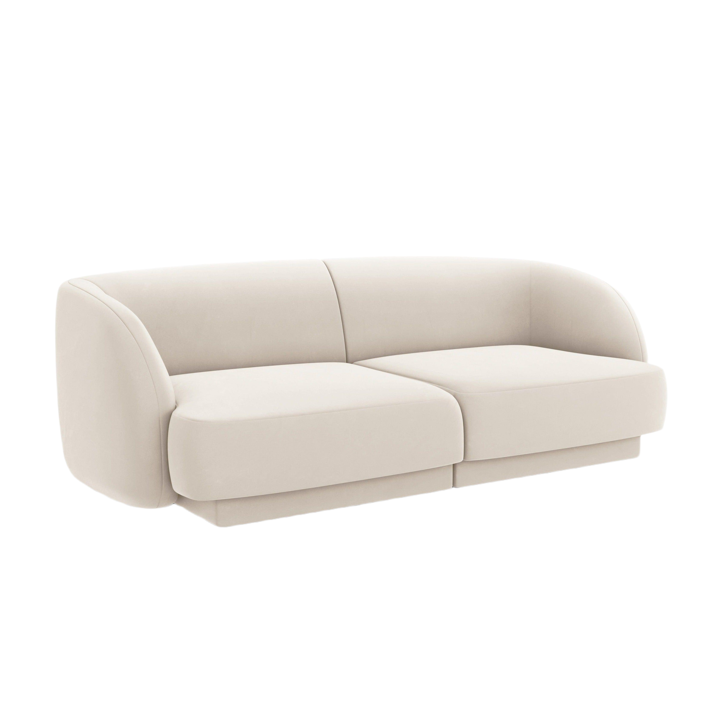 Velvet 2-Seater Sofa MILEY Beige