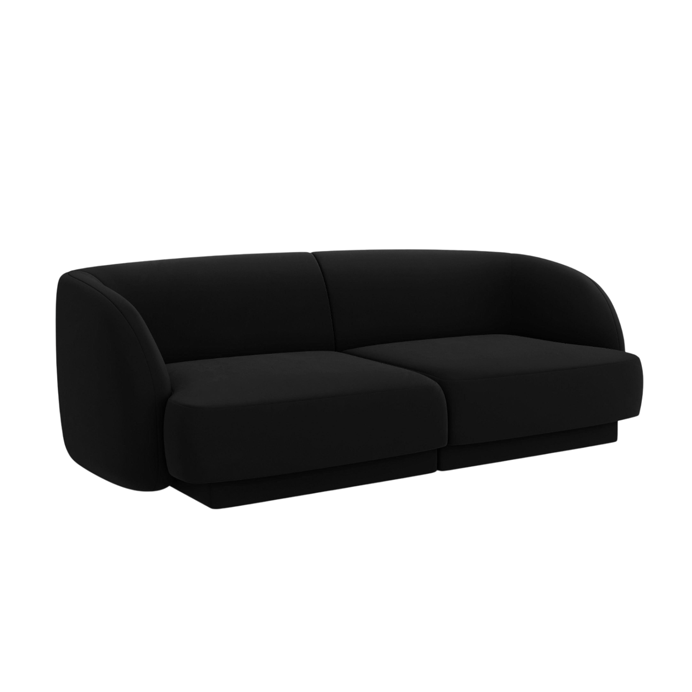 Velvet 2-Seater Sofa MILEY Black